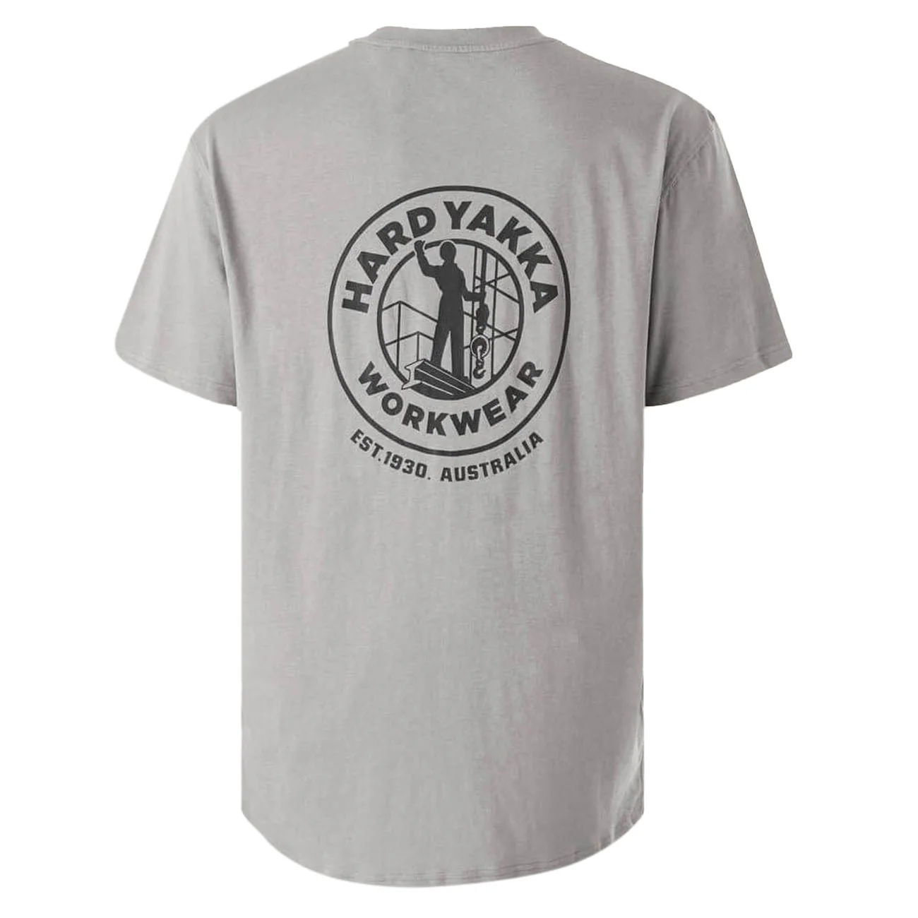 Hard Yakka Mens Heritage Icon Short Sleeve Tee Grey - Image 2