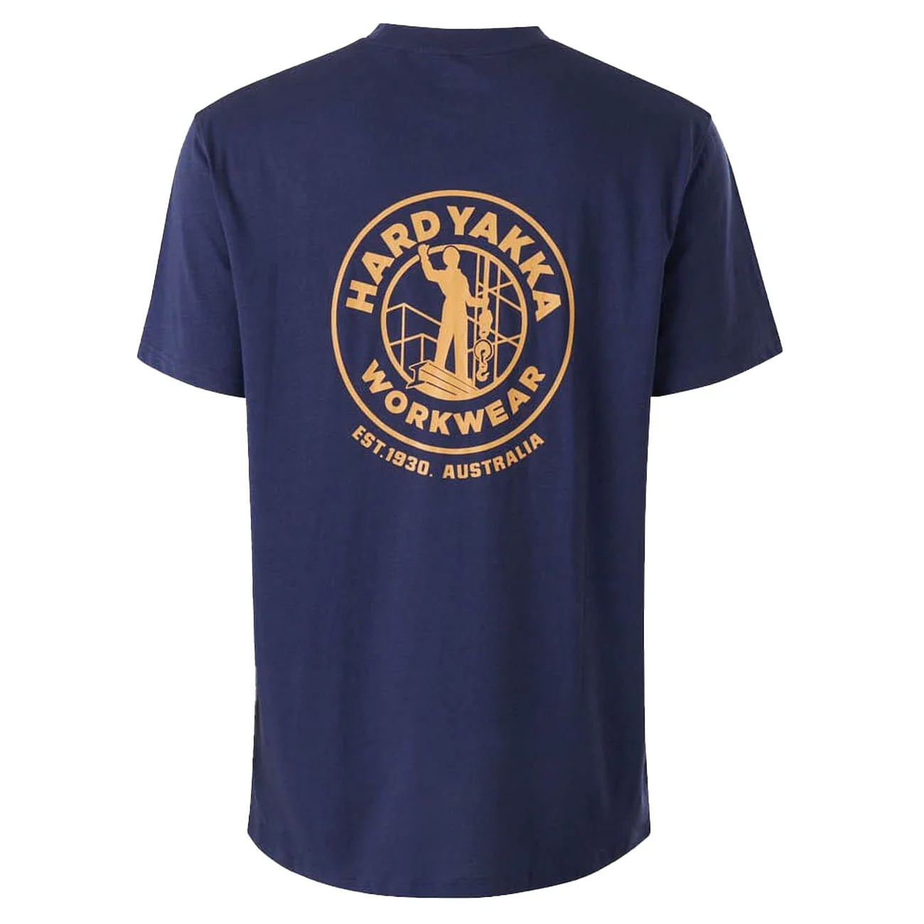 Hard Yakka Mens Heritage Icon Short Sleeve Tee Navy - Image 3