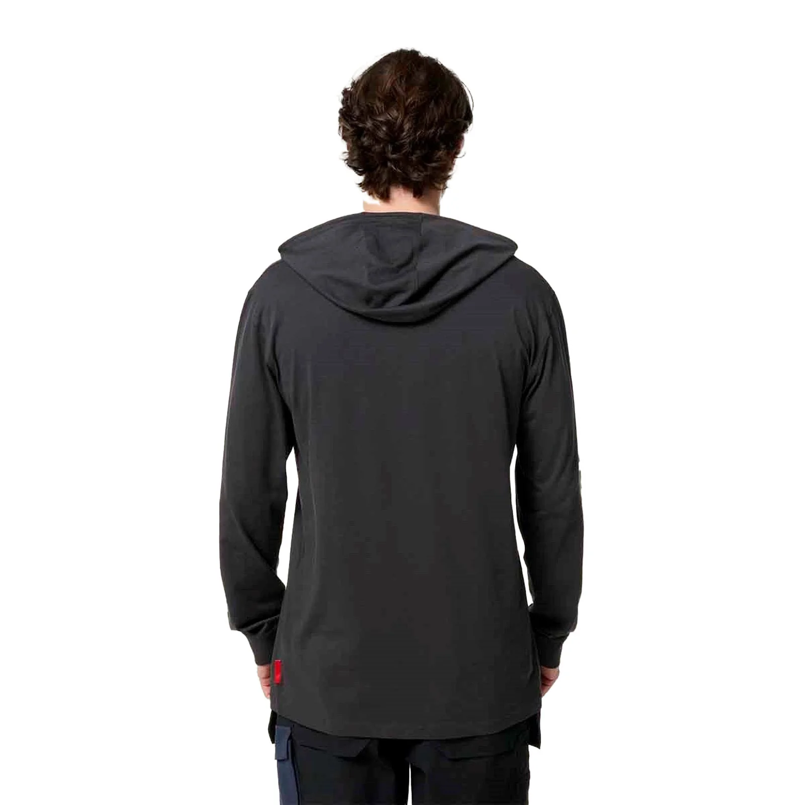 Hard Yakka Mens Hooded Long Sleeve Tee Charcoal - Image 2