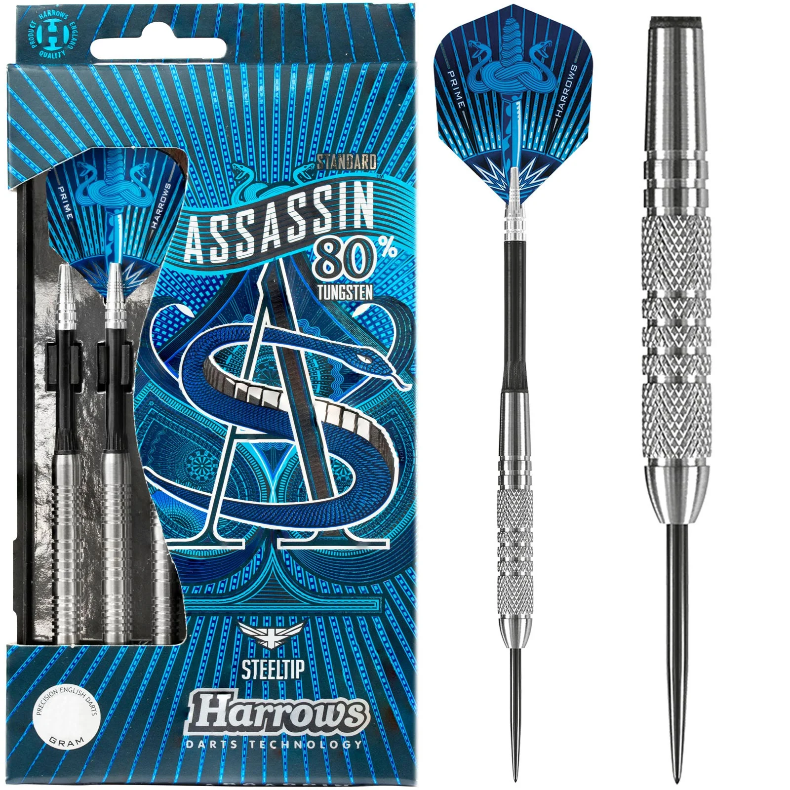 Harrows Assassin 80% Tungsten SteeltipĀ Darts - 26g