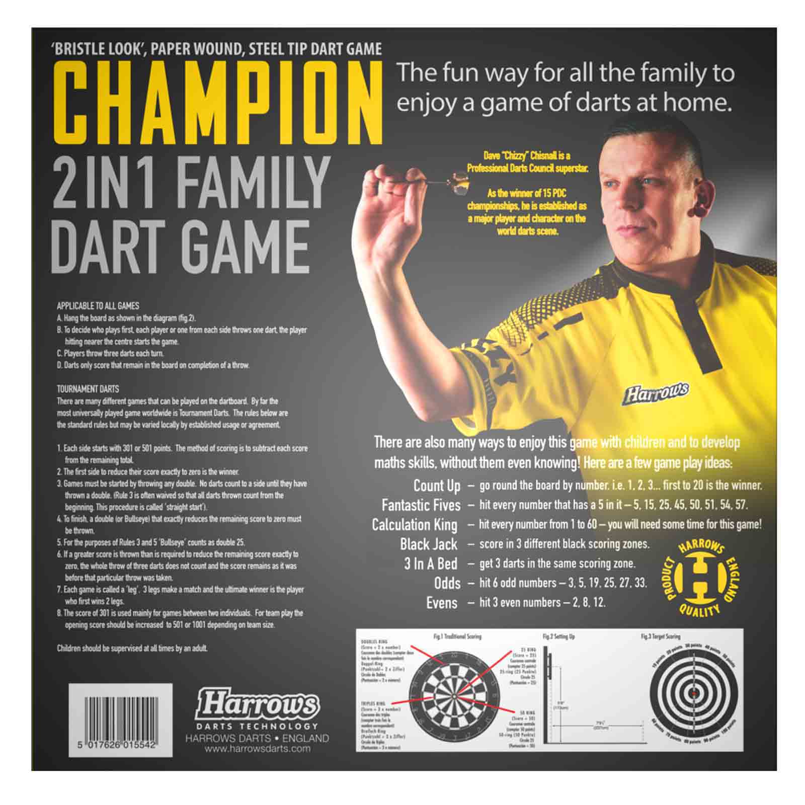 Harrows Champion 2 in 1 Family Dart Game - Image 4