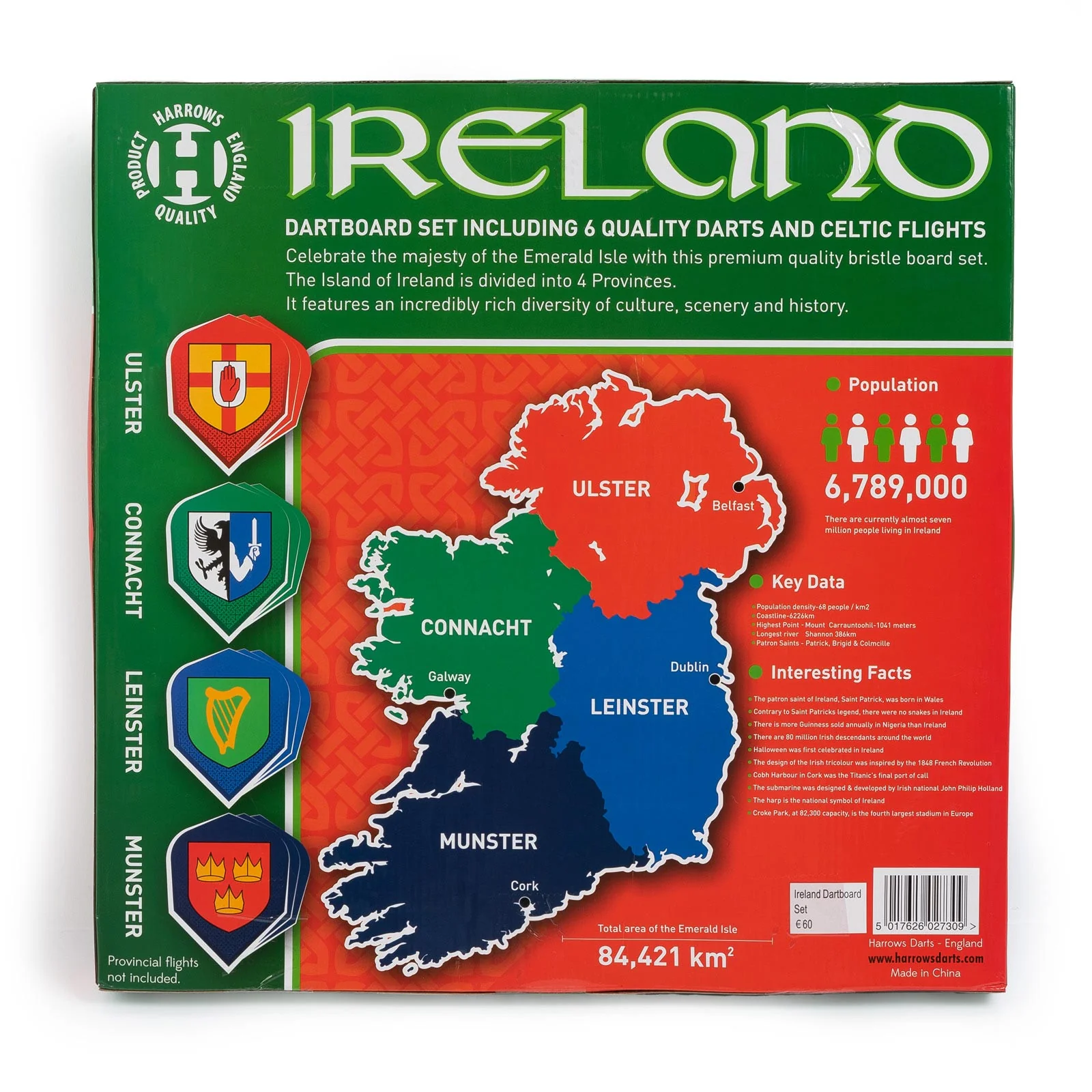 Harrows Ireland Themed Premium Grade Sisal Dartboard Set - Image 7