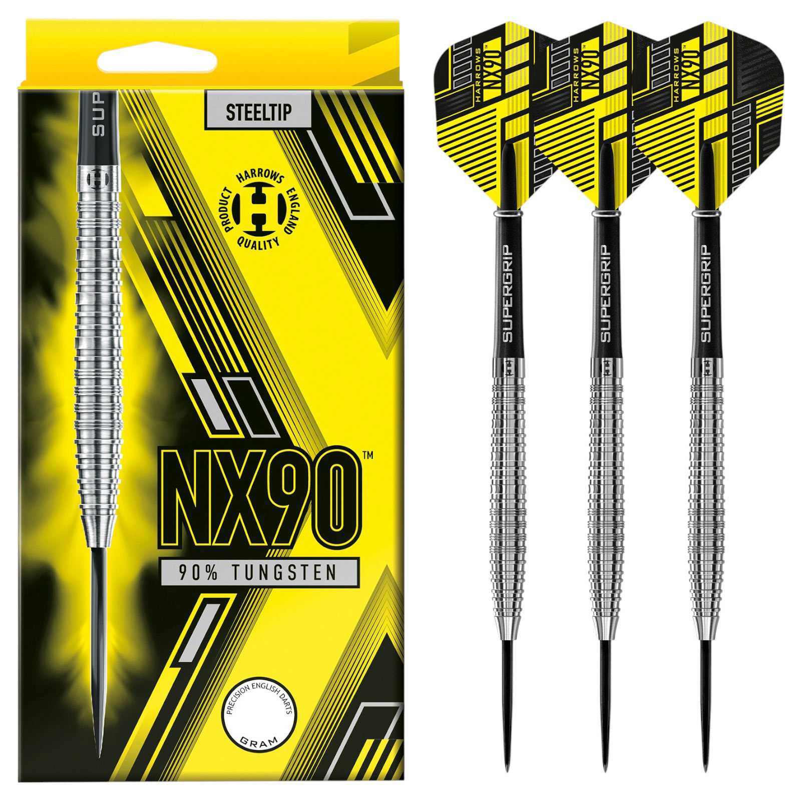 Harrows NX90 Tapered 90% Tungsten 22g Steel-Tip Darts