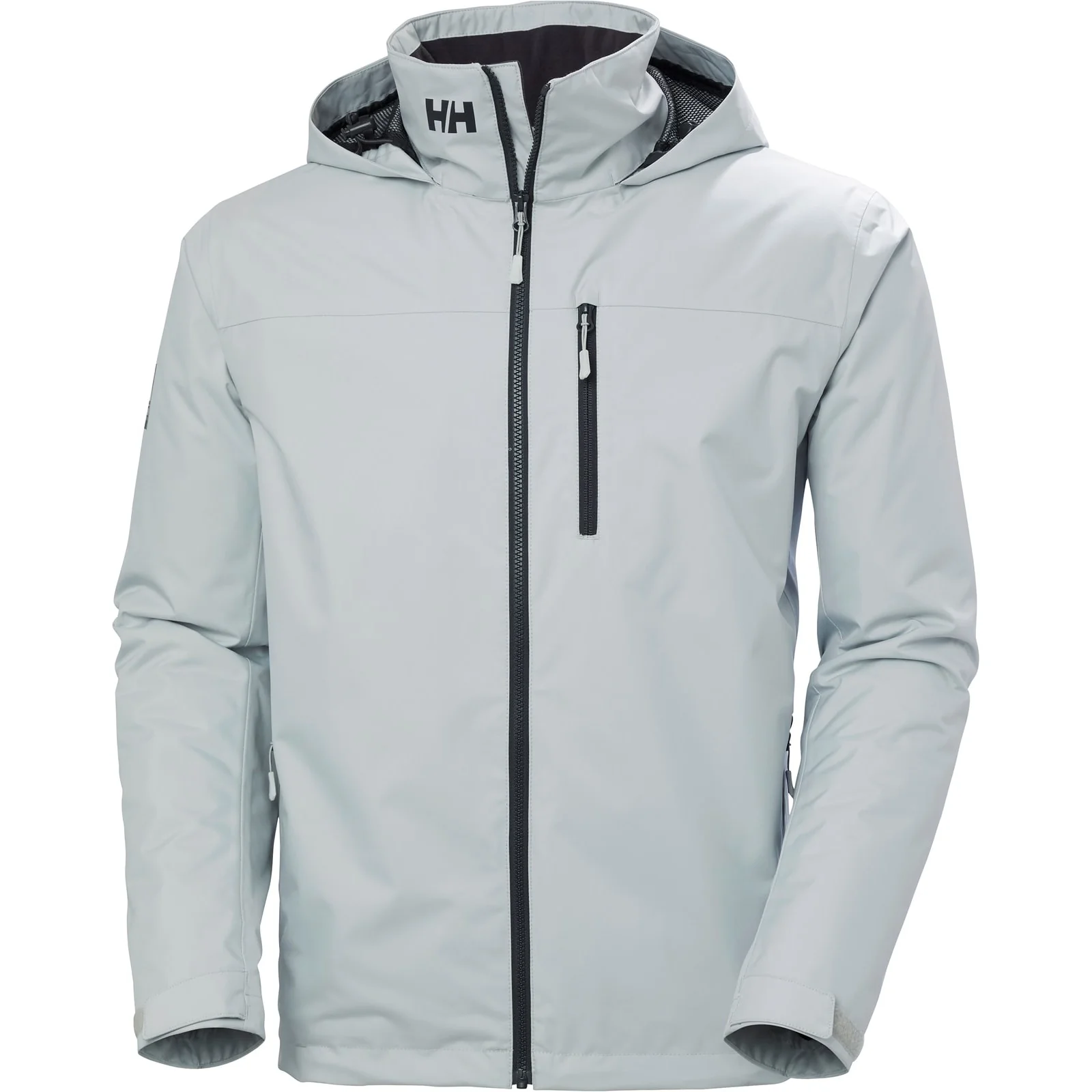 Helly Hansen Sport Mens Crew Hooded Midlayer Sailing Jacket 2.0 Grey Fog - Image 4