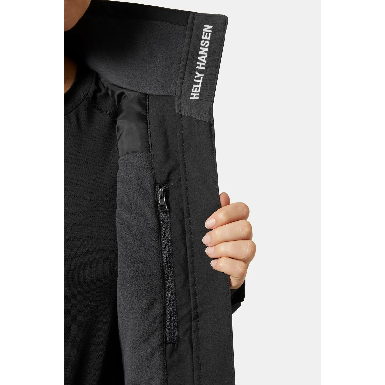 Helly Hansen Sport Womens Crew Hooded Midlayer Sailing Jacket 2.1 Black - Image 3