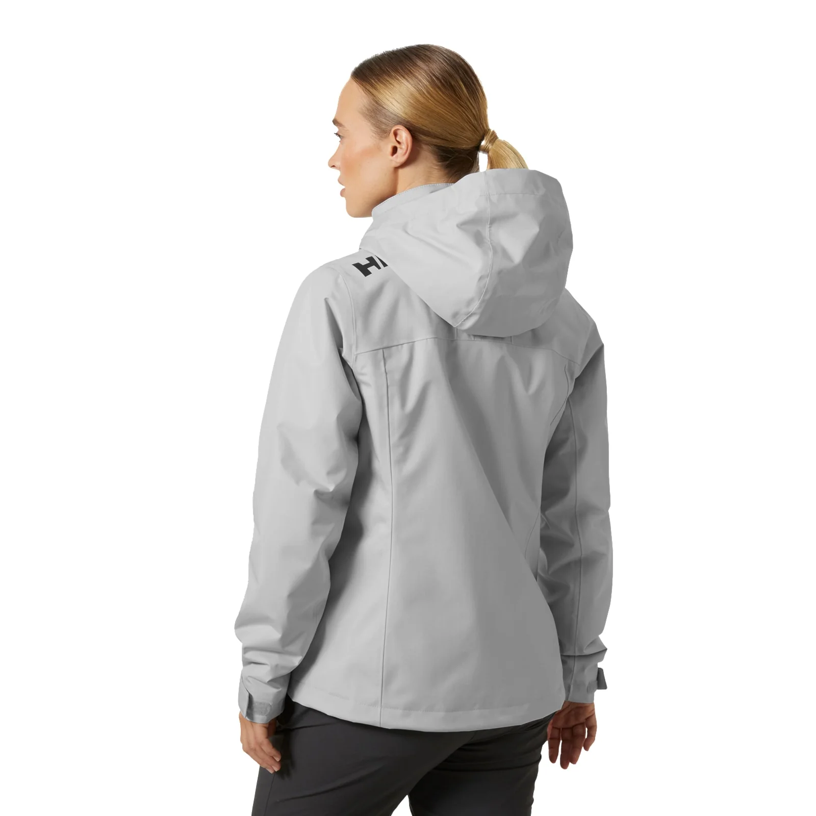Helly Hansen Sport Womens Crew Hooded Midlayer Sailing Jacket 2.1 Grey Fog - Image 2