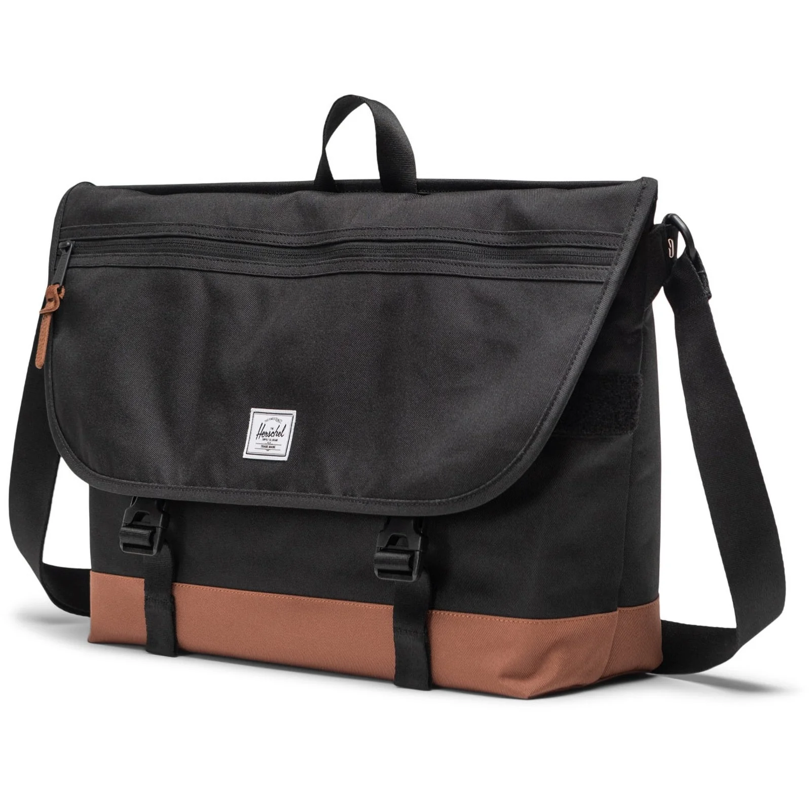 Herschel Bags Unisex Cove Messenger Bag Black/Saddle Brown - Image 2