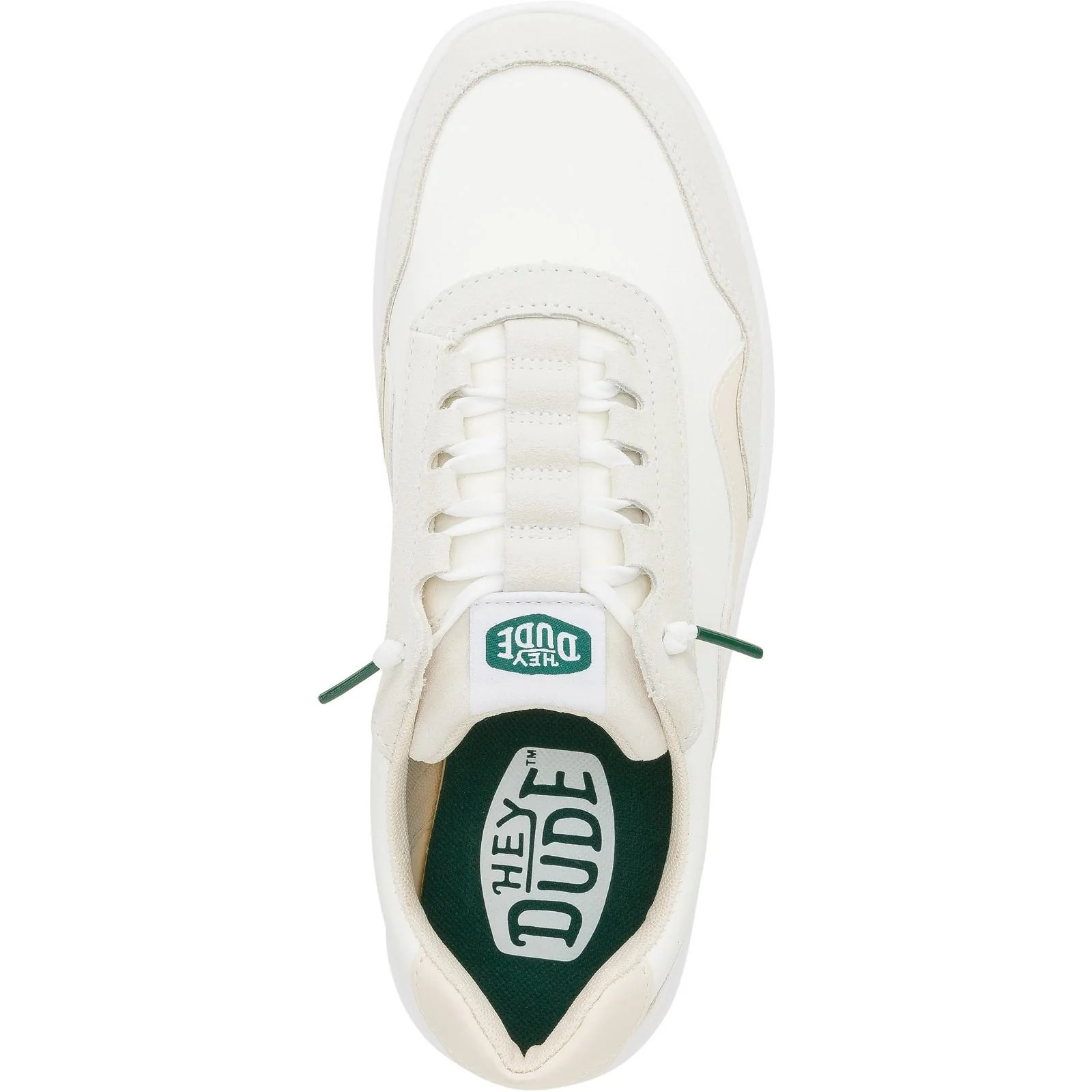 HEYDUDE Mens Hudson Classic Trainers Light Beige/White - Image 4