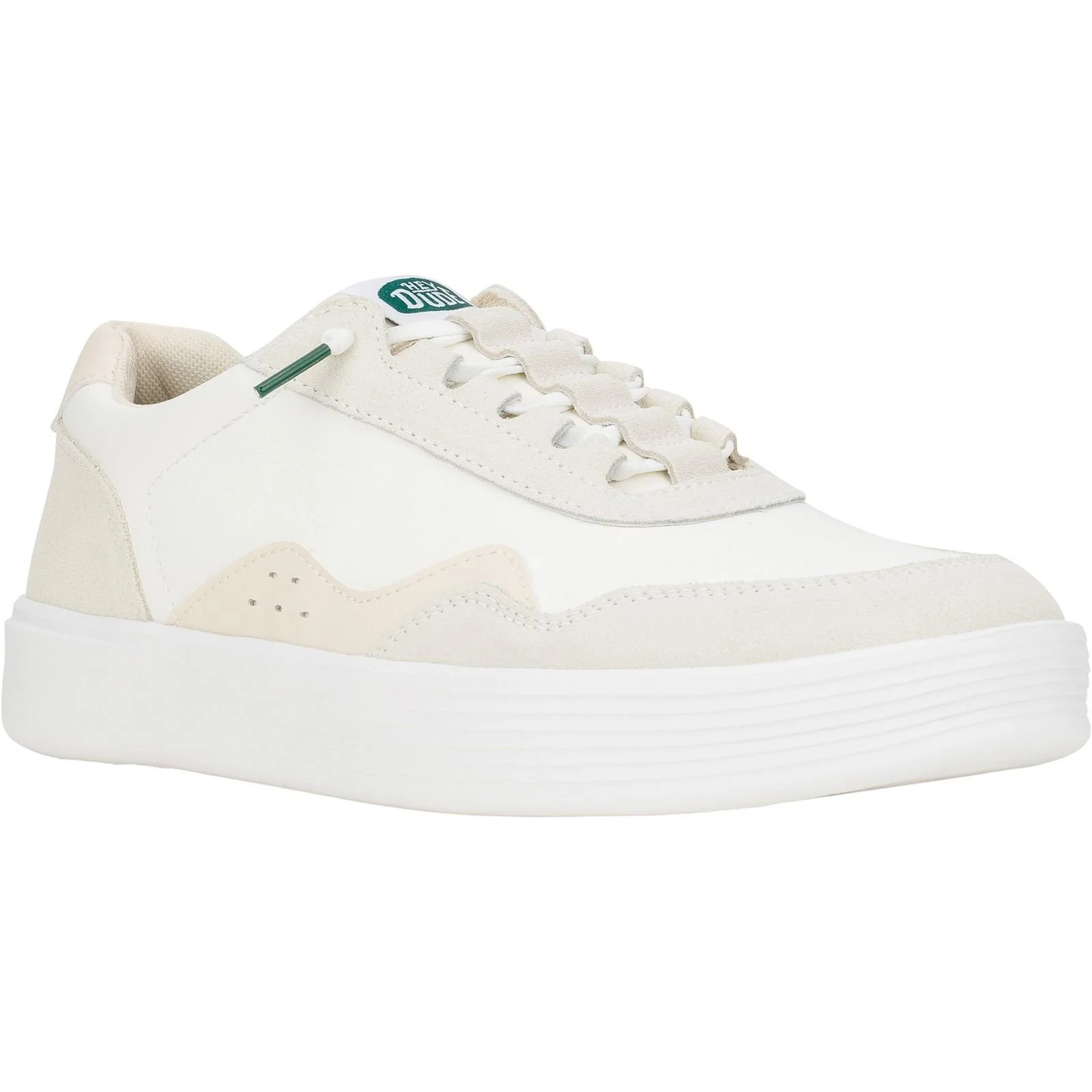 HEYDUDE Mens Hudson Classic Trainers Light Beige/White - Image 6