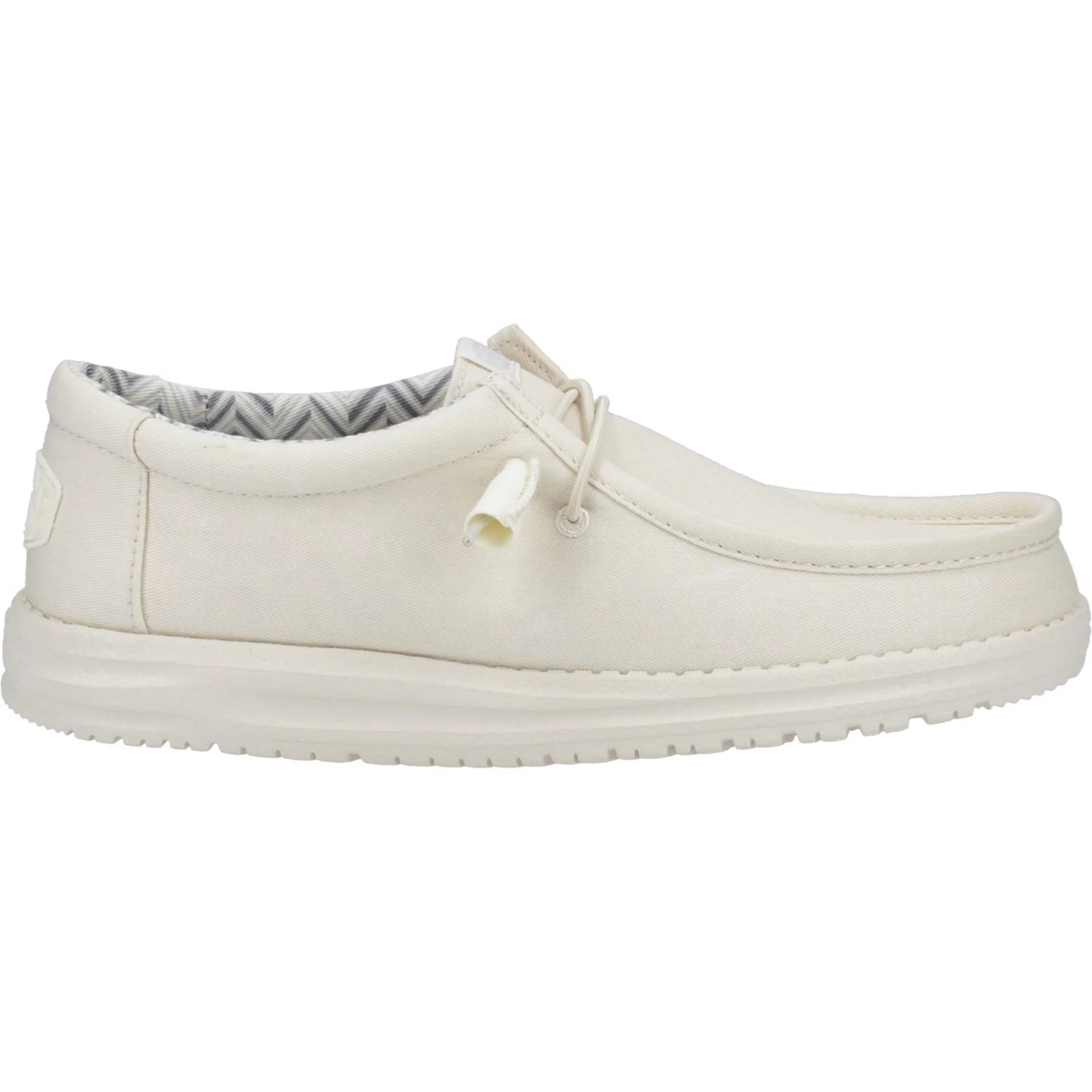 HEYDUDE Mens Wally Canvas Shoe Stone White