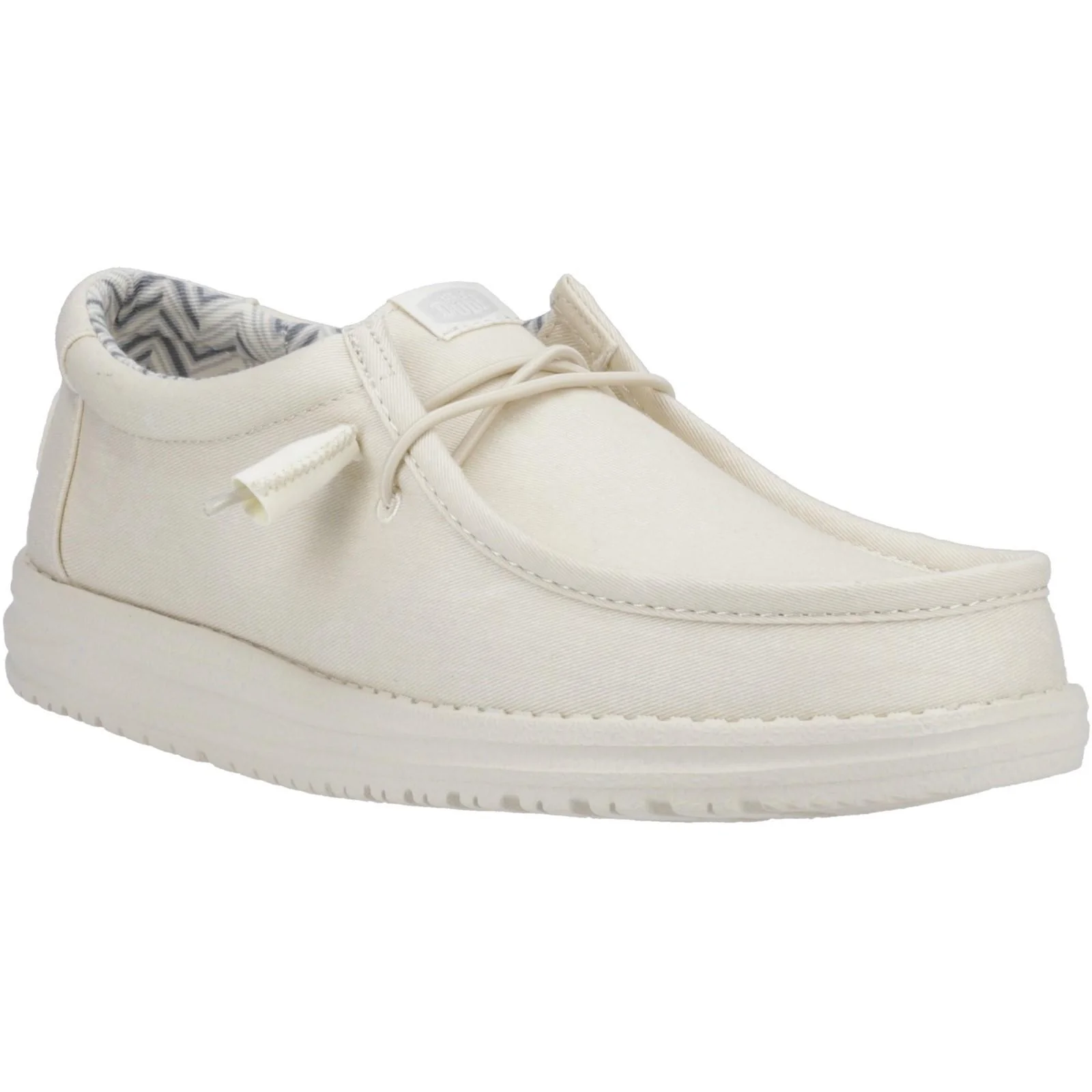 HEYDUDE Mens Wally Canvas Shoe Stone White - Image 5