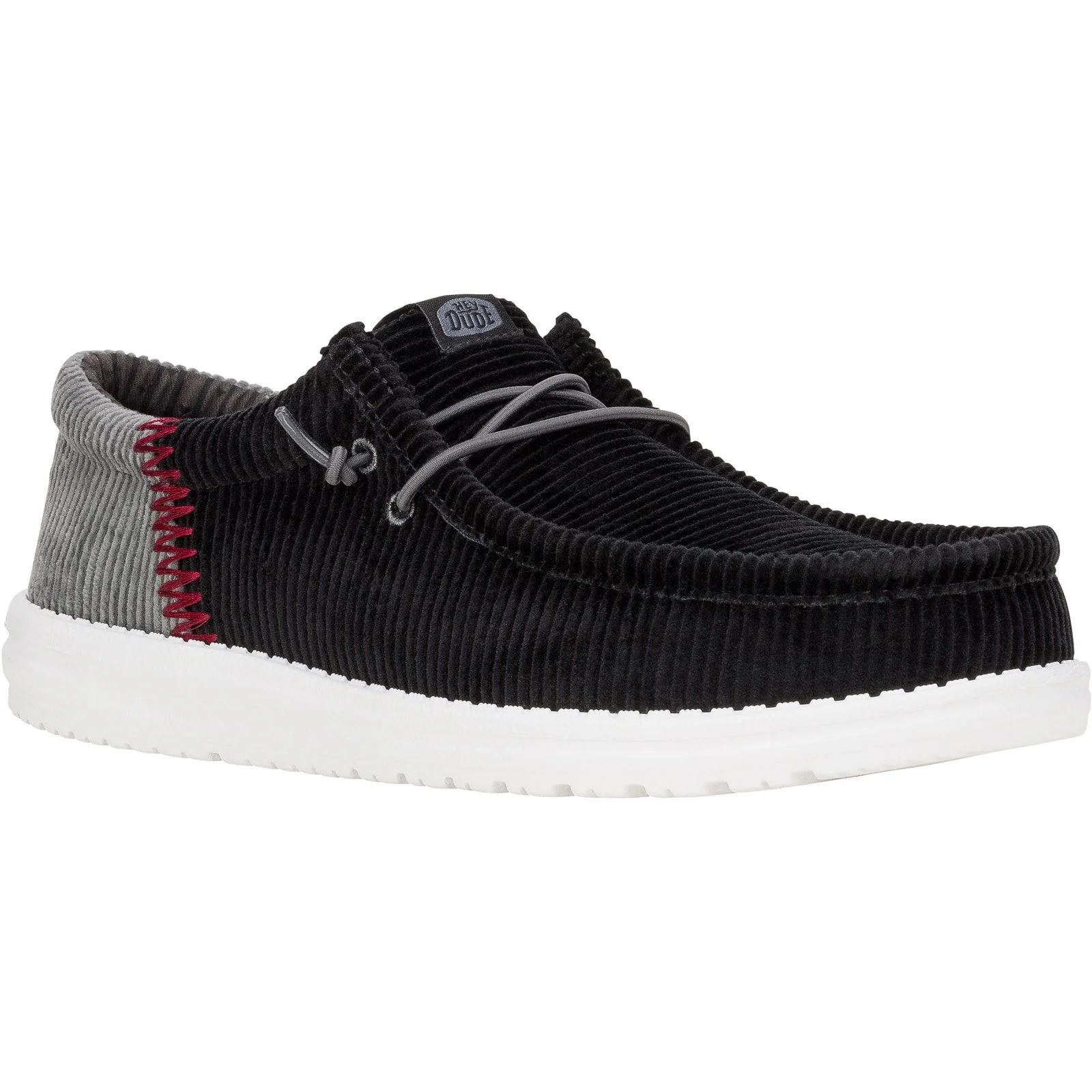 HEYDUDE Mens Wally Funk Corduroy Shoes Black - Image 4