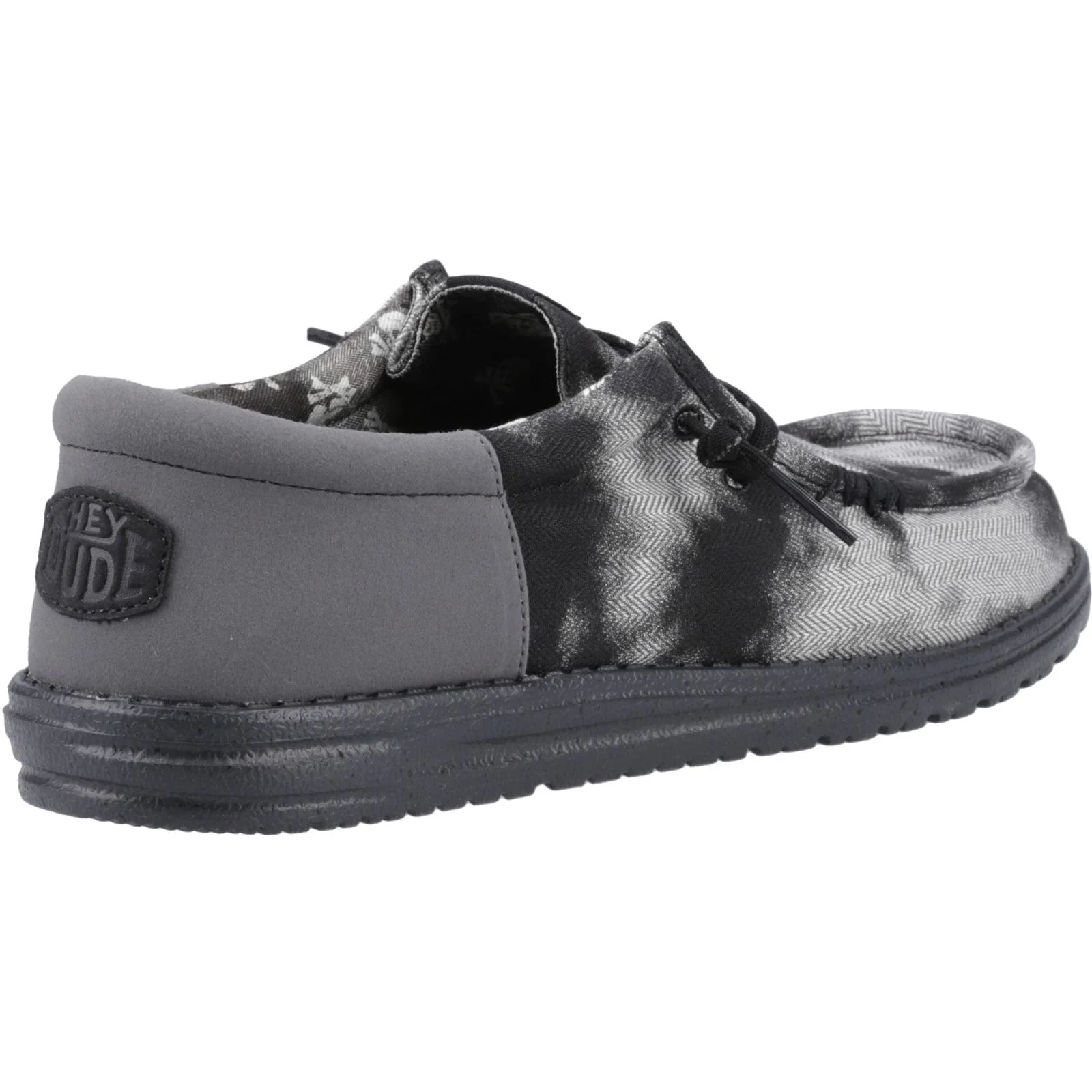 HEYDUDE Mens Wally Funk Overdye Shoe Black/Granite Grey - Image 2