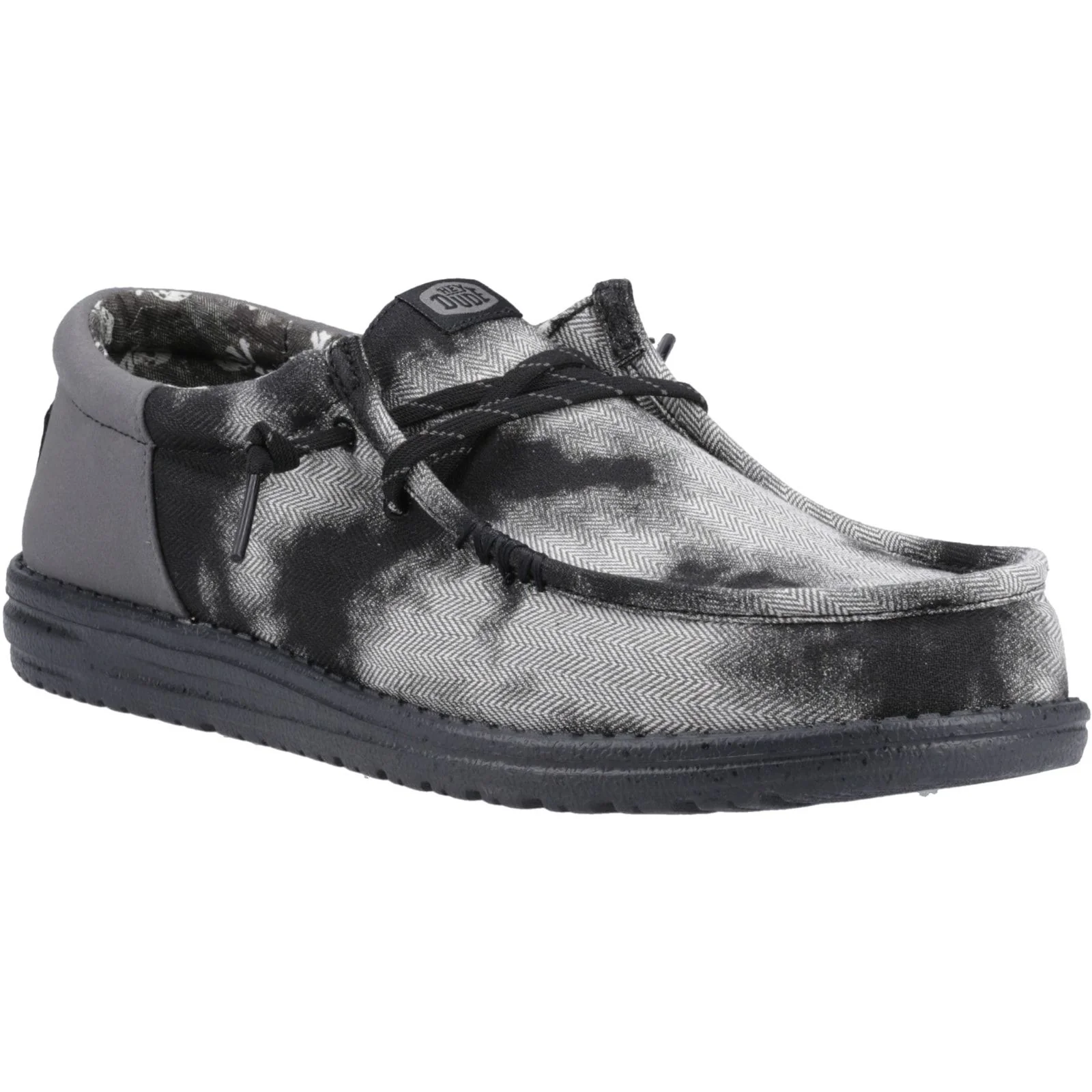 HEYDUDE Mens Wally Funk Overdye Shoe Black/Granite Grey - Image 3