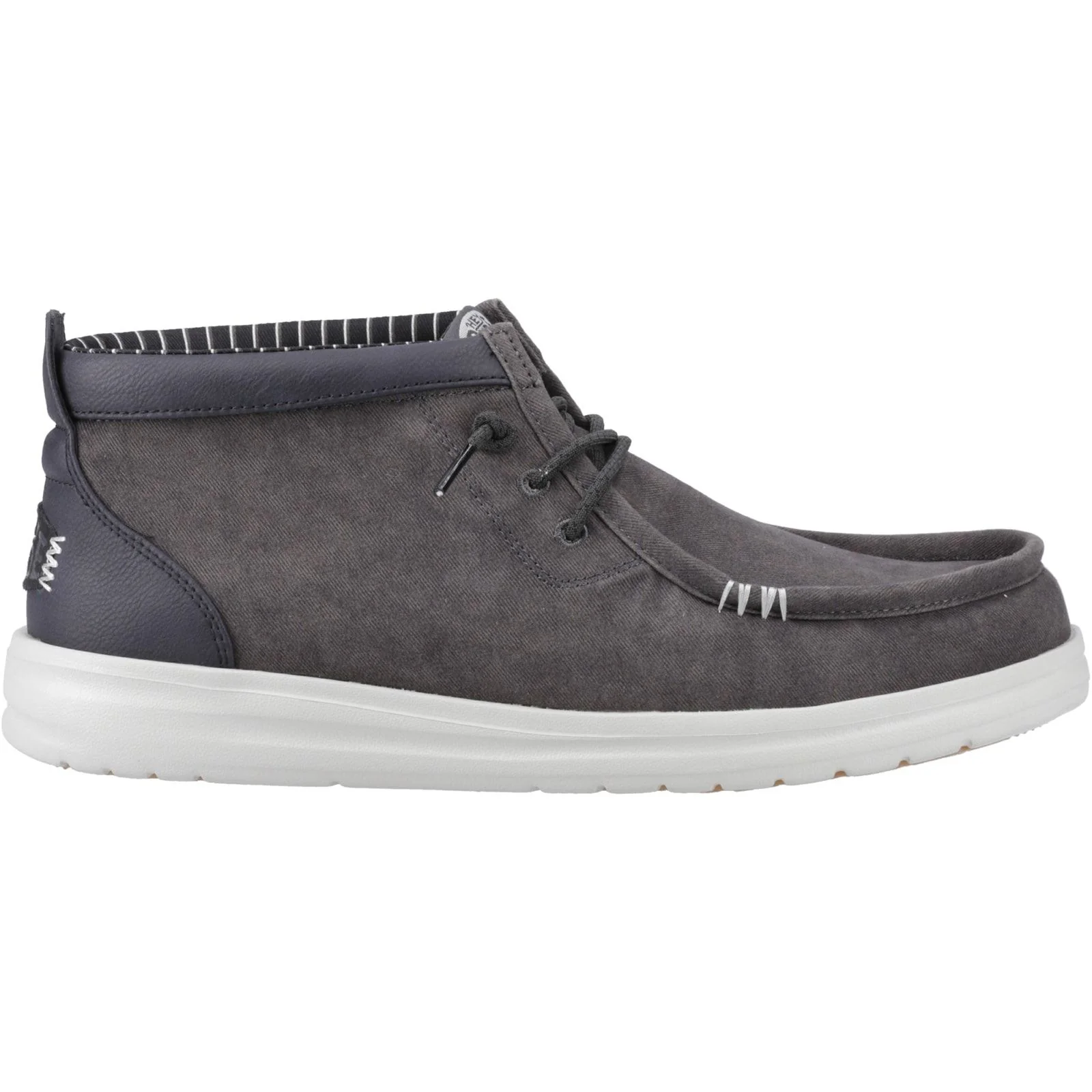 HEYDUDE Mens Wally Mid GripR Boots Black Oyster/Black