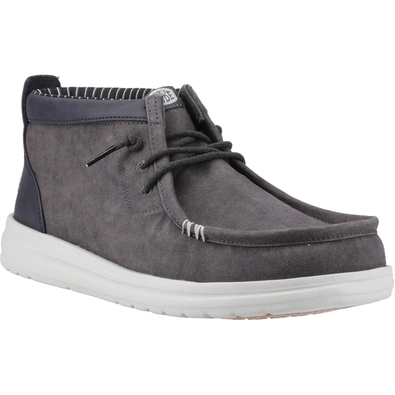 HEYDUDE Mens Wally Mid GripR Boots Black Oyster/Black - Image 3