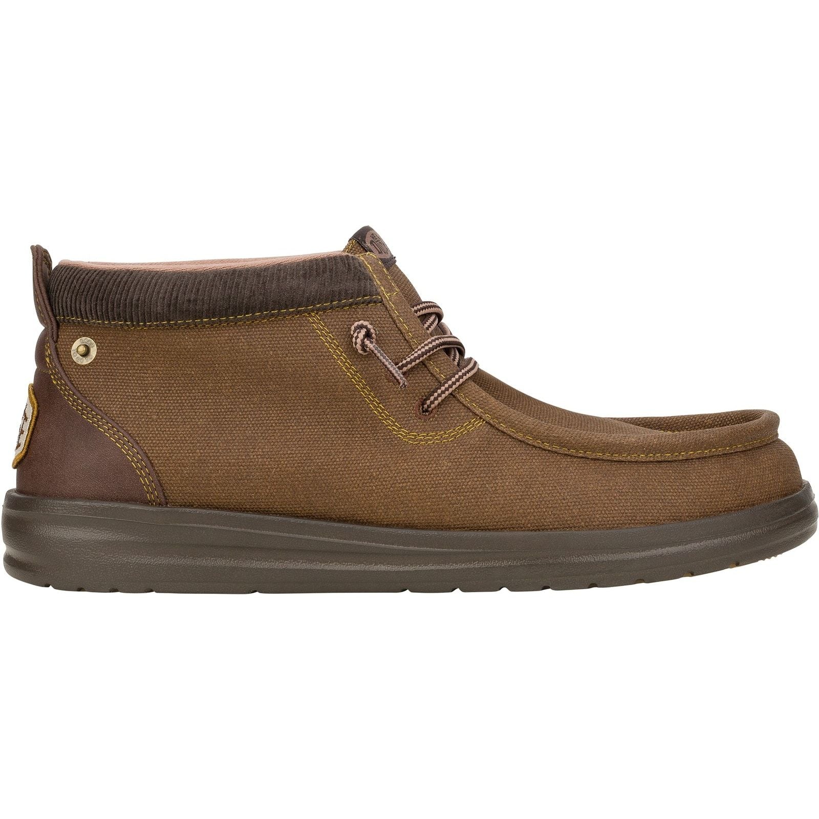 HEYDUDE Mens Wally Mid GripR Boots Dark Brown