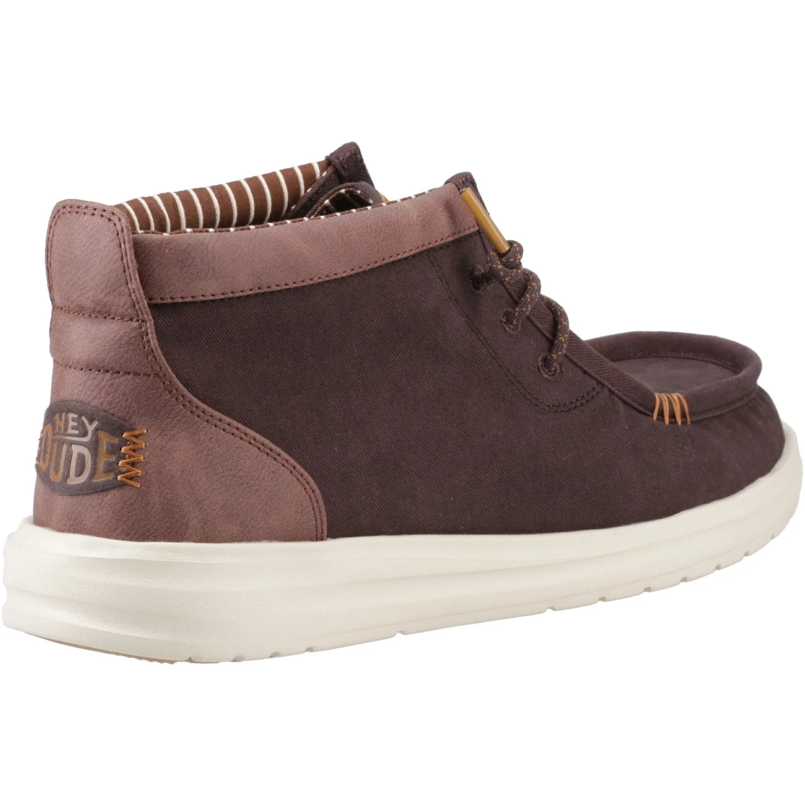 HEYDUDE Mens Wally Mid GripR Boots Mole Brown/Downtown - Image 2
