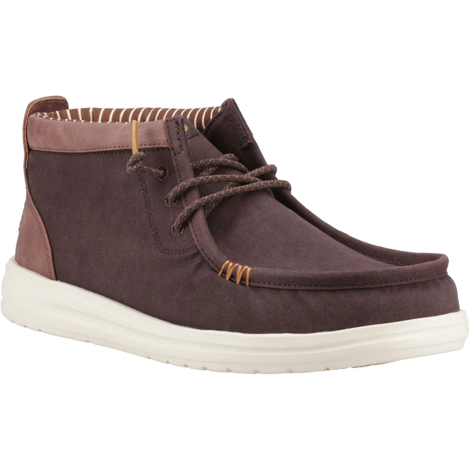 HEYDUDE Mens Wally Mid GripR Boots Mole Brown/Downtown - Image 3