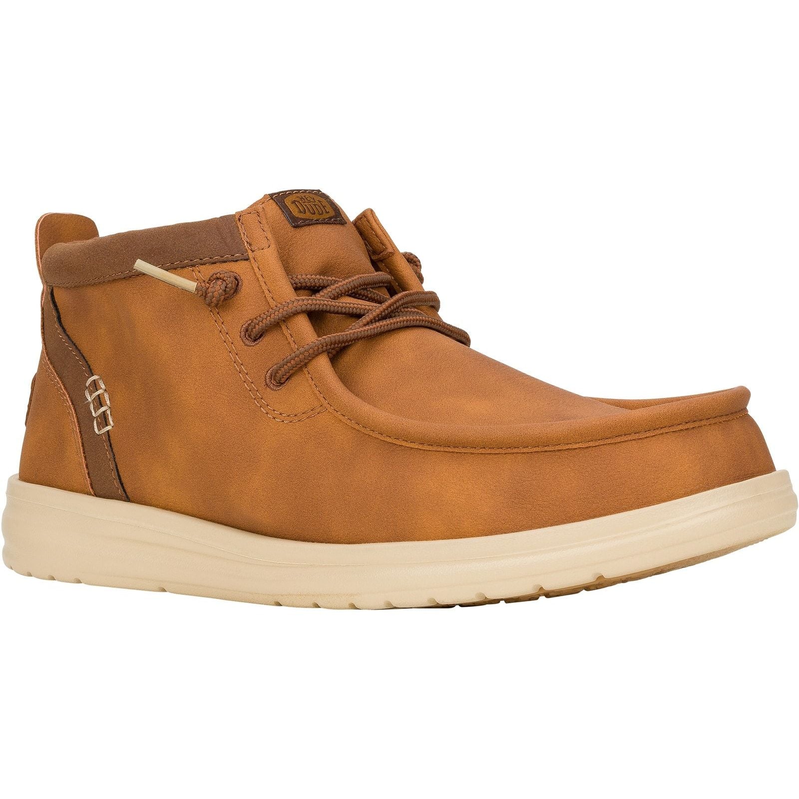 HEYDUDE Mens Wally Mid GripR Classic Boots Cognac/Tan - Image 4