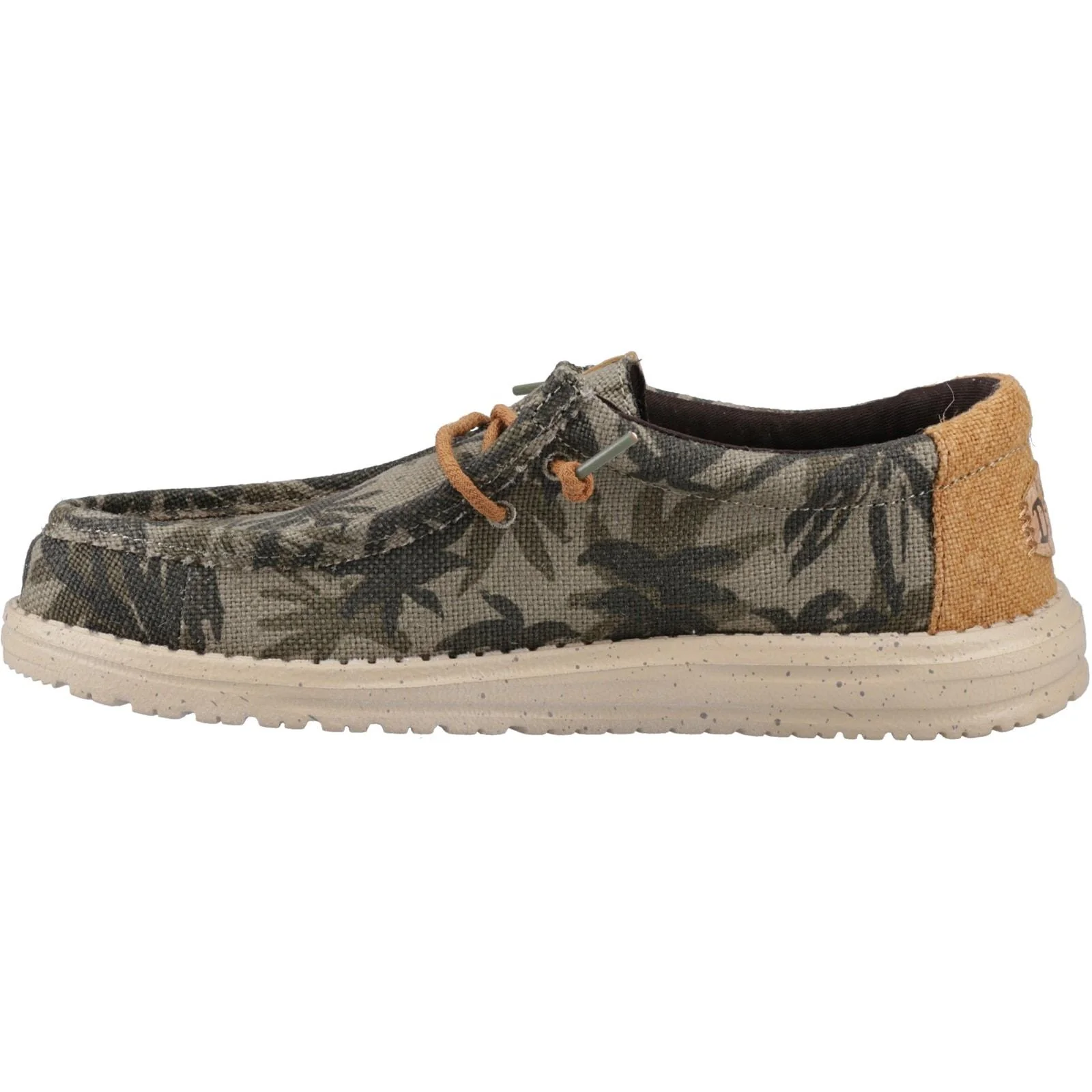 HEYDUDE Mens Wally Palm Jute Shoes Burnt Olive/Ginger Brown - Image 2