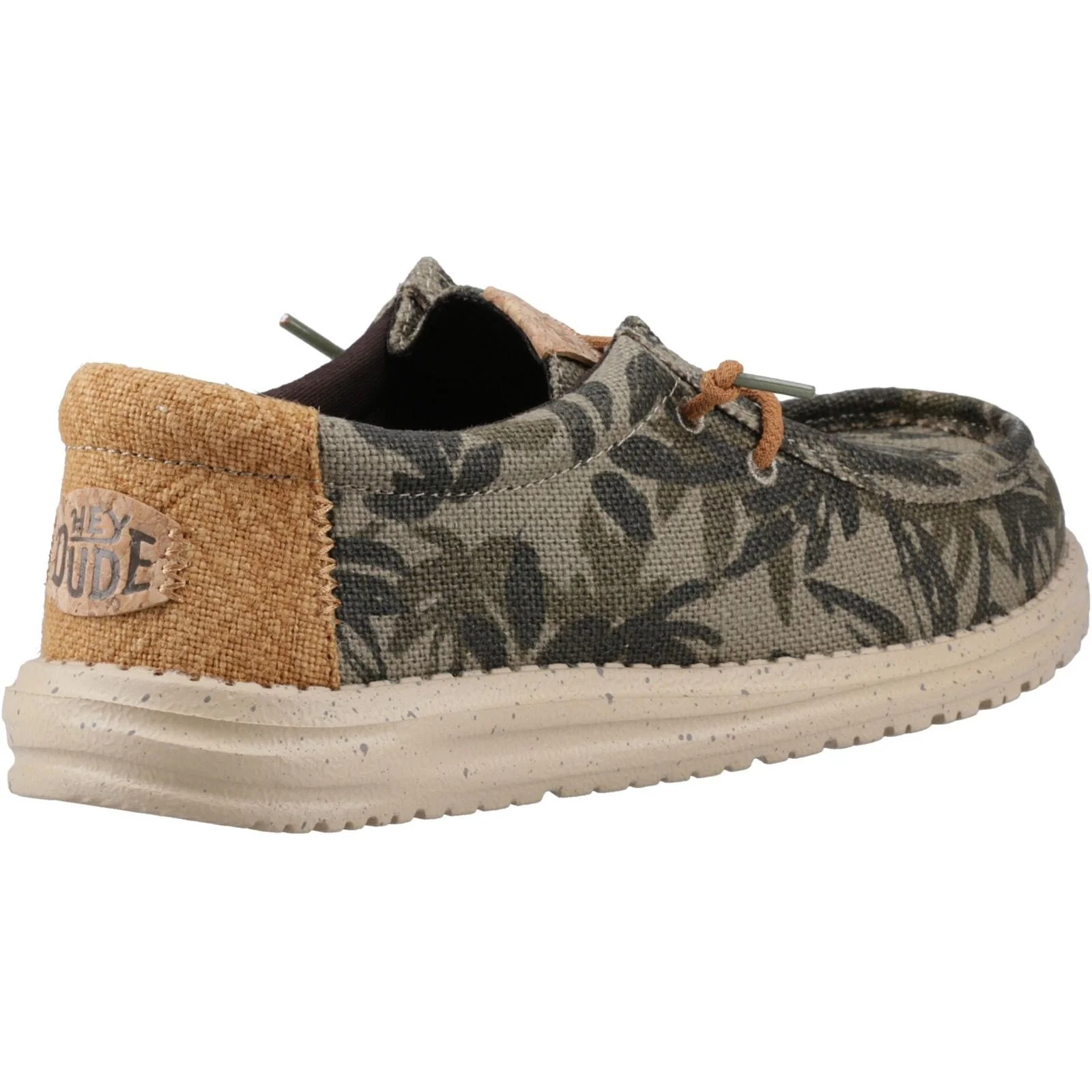 HEYDUDE Mens Wally Palm Jute Shoes Burnt Olive/Ginger Brown - Image 4