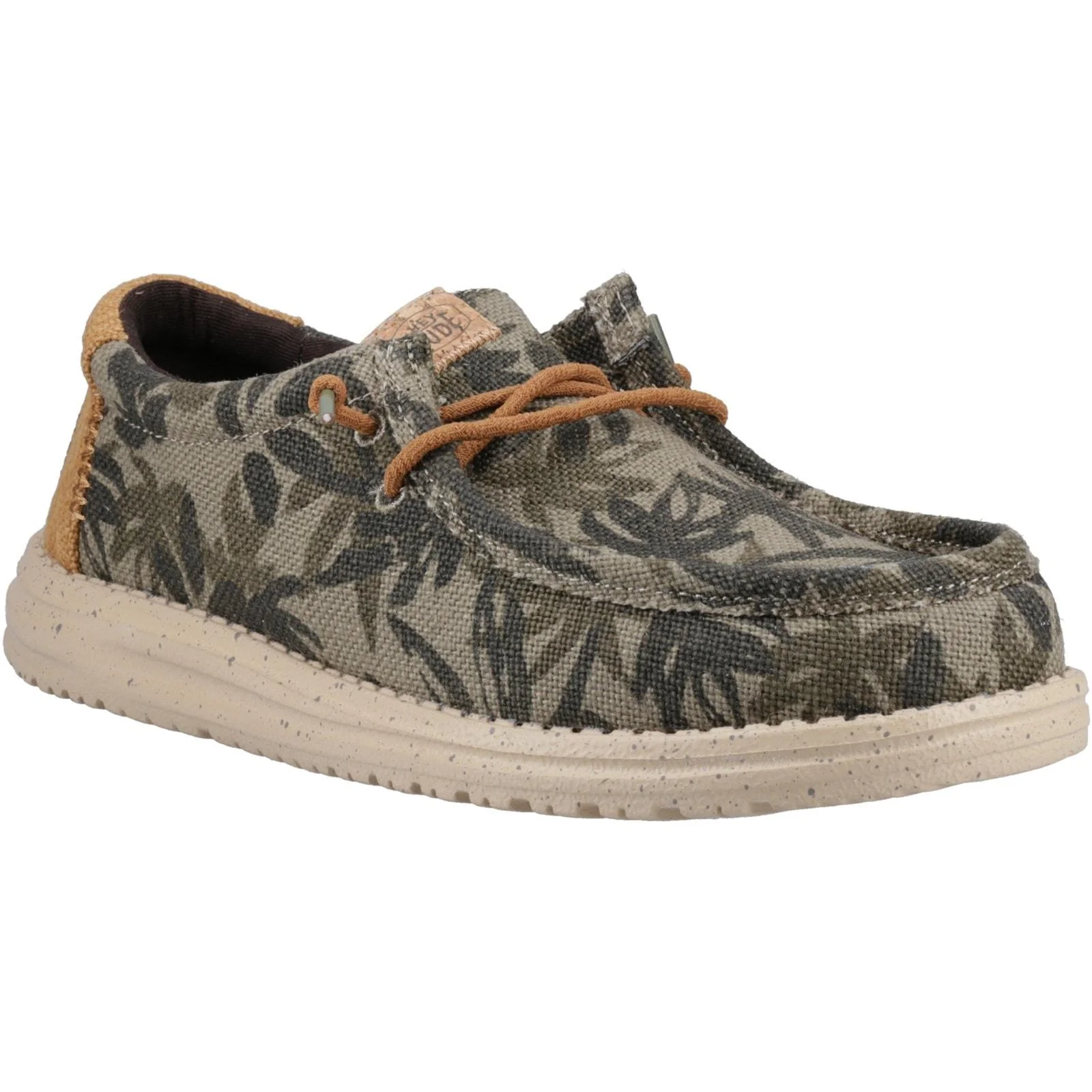 HEYDUDE Mens Wally Palm Jute Shoes Burnt Olive/Ginger Brown - Image 5