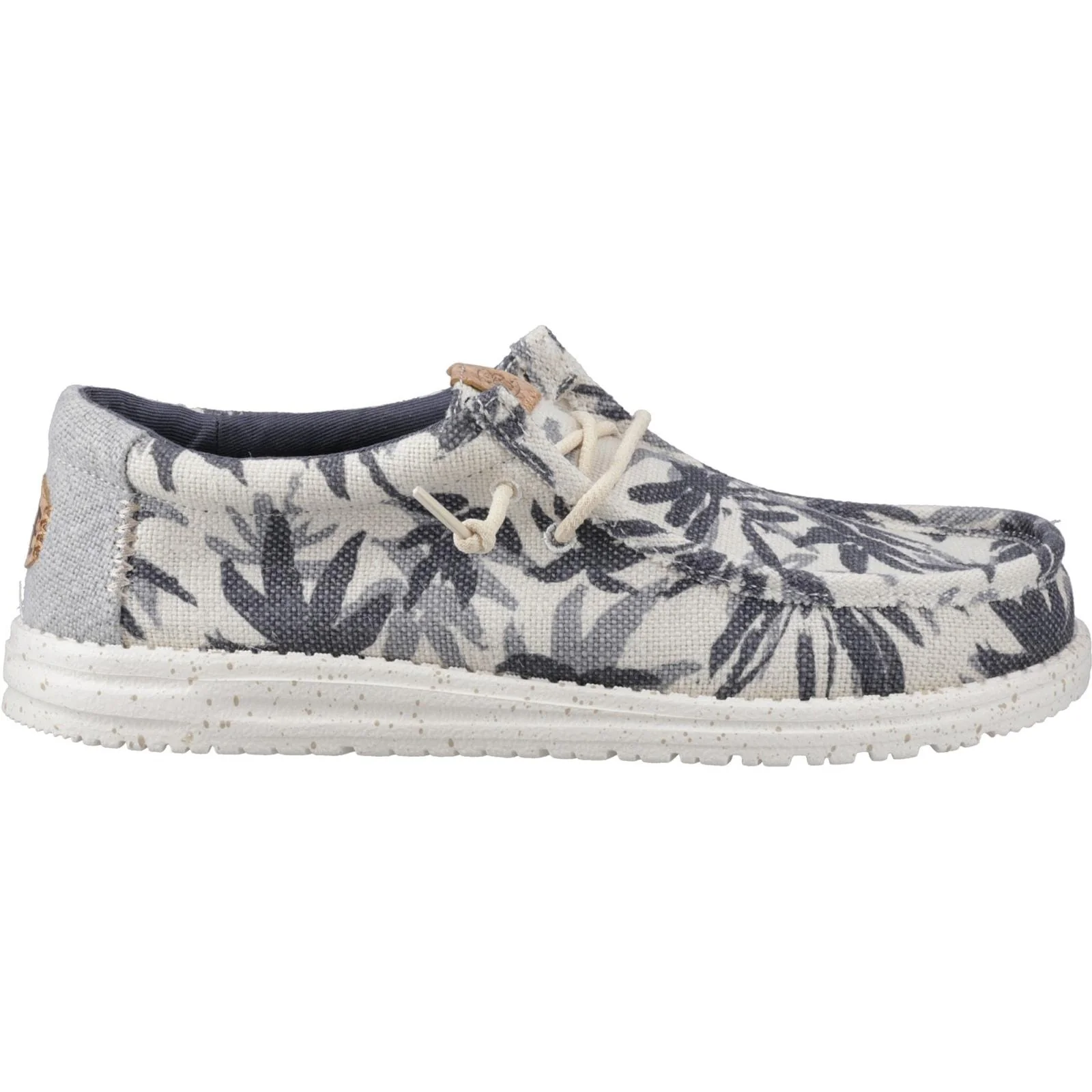 HEYDUDE Mens Wally Palm Jute Shoes Egret/Cloud Blue