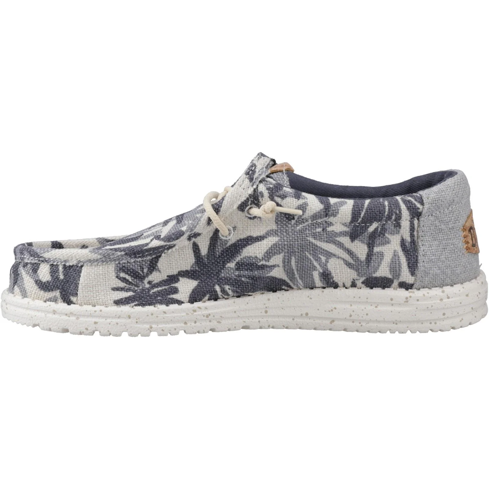 HEYDUDE Mens Wally Palm Jute Shoes Egret/Cloud Blue - Image 2