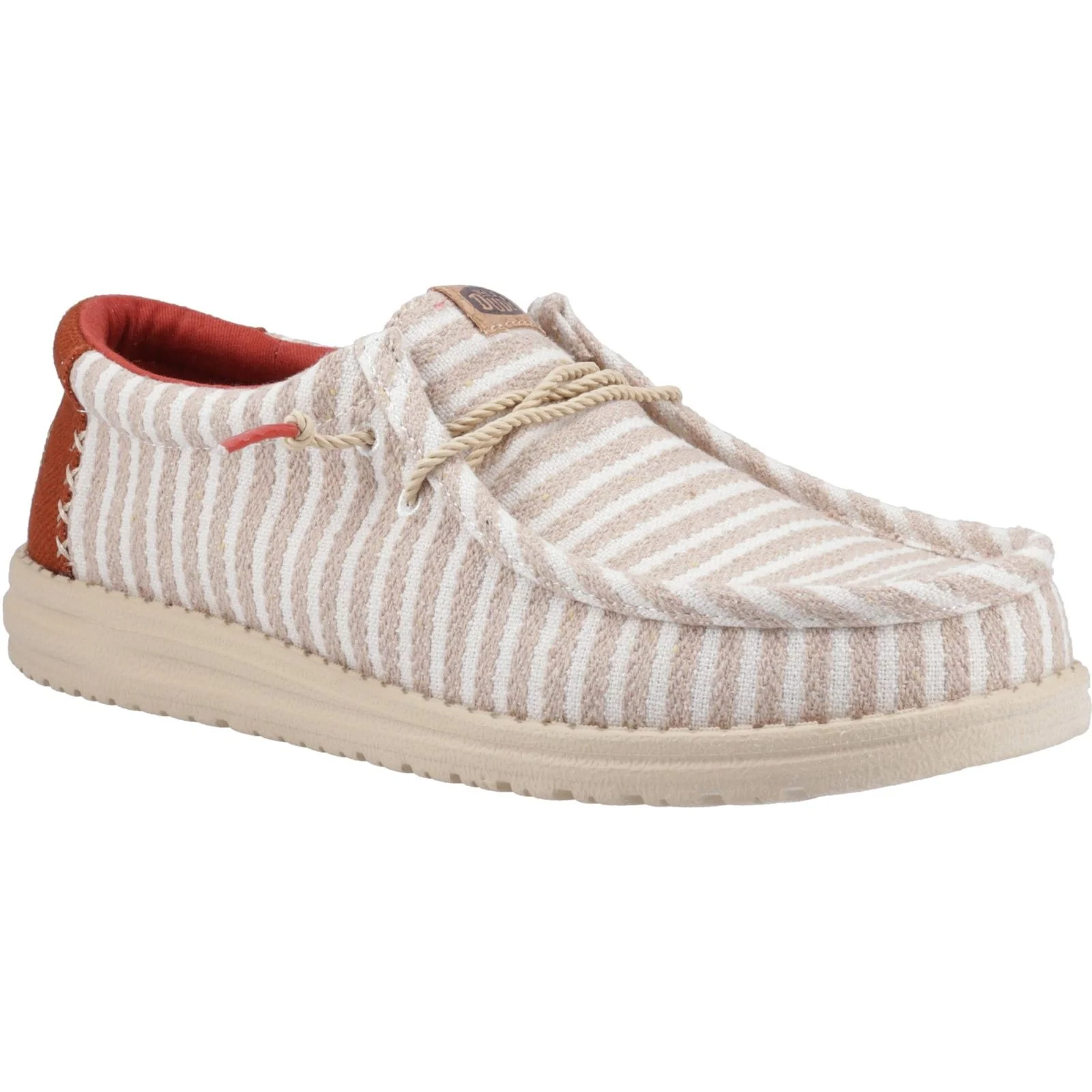HEYDUDE Mens Wally Resort Shoes Multi/Chili Red - Image 3