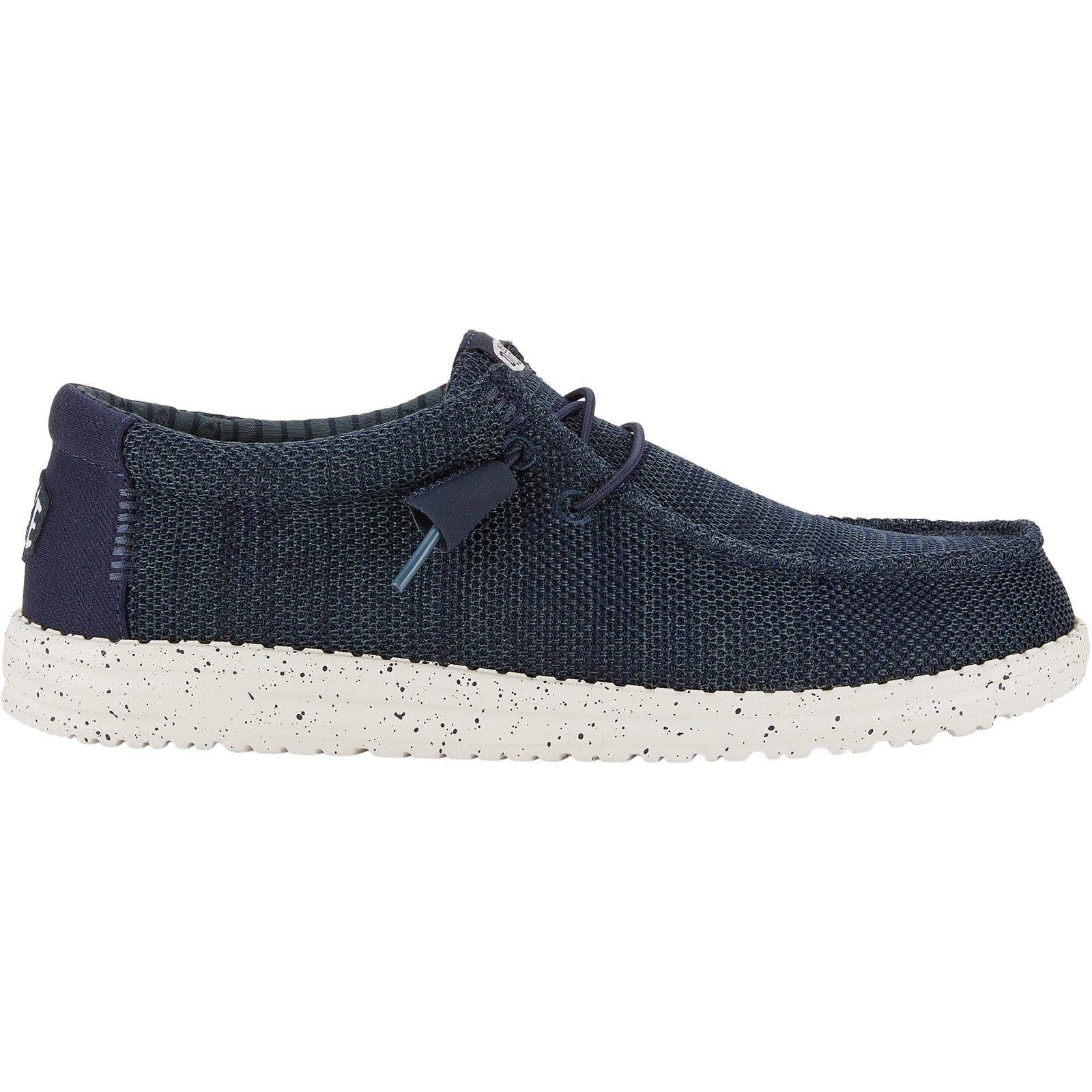 HEYDUDE Mens Wally Stretch Mesh Shoes Navy