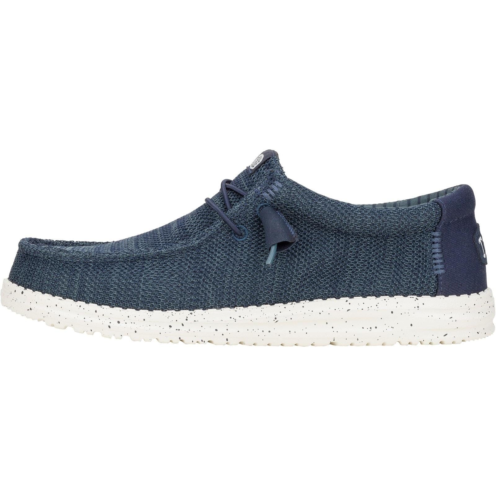HEYDUDE Mens Wally Stretch Mesh Shoes Navy - Image 2