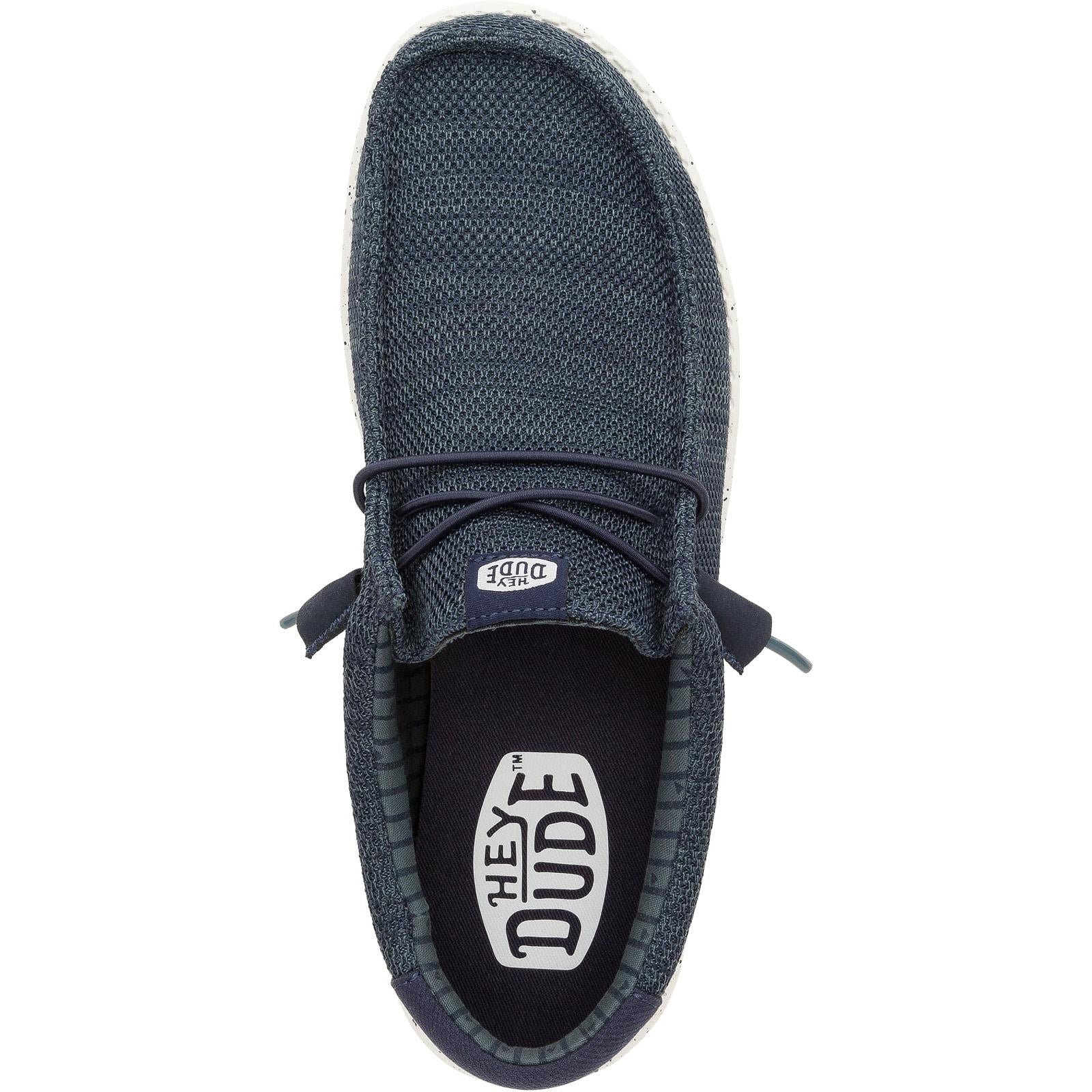 HEYDUDE Mens Wally Stretch Mesh Shoes Navy - Image 3