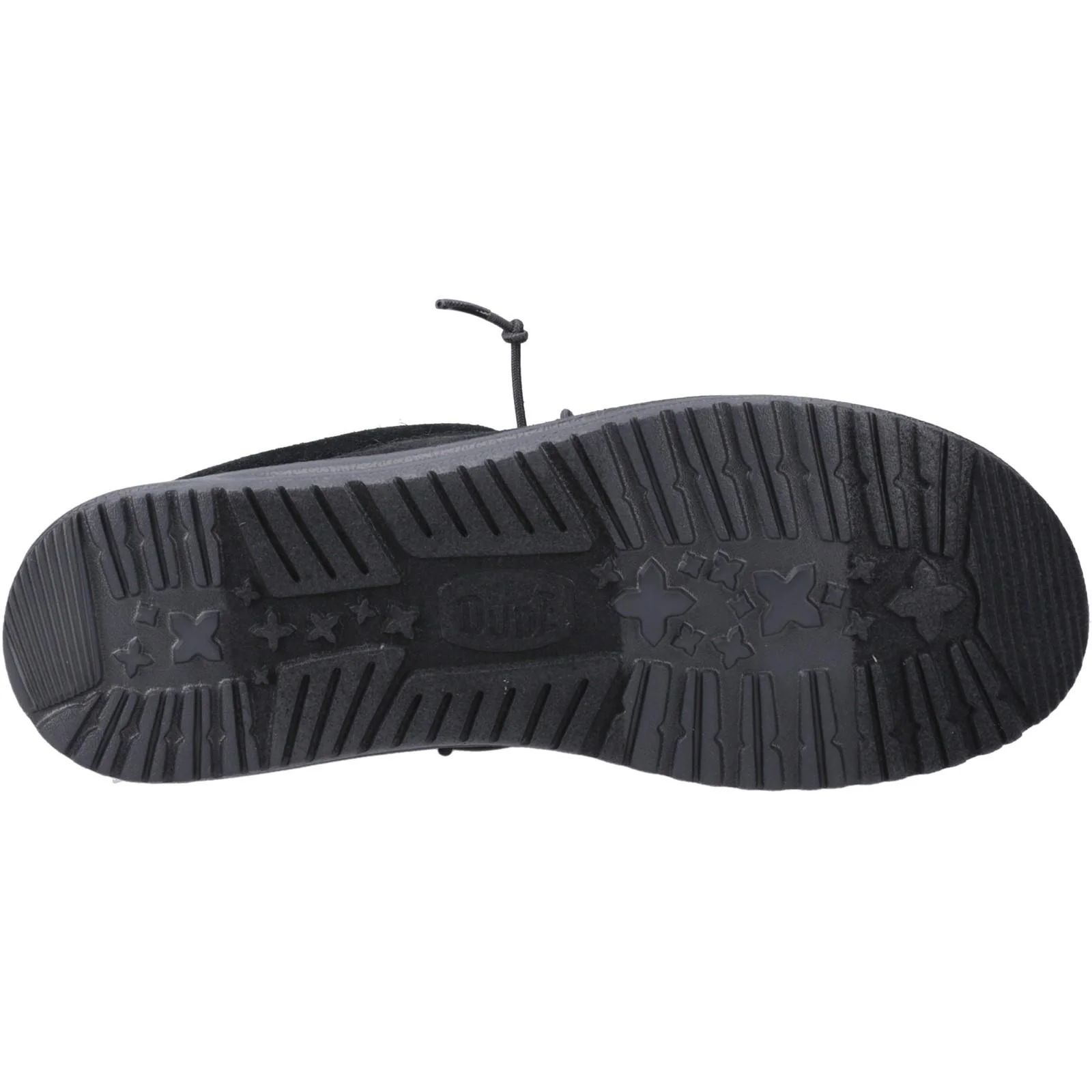 HEYDUDE Mens Wally Suede Shoes Black - Image 3