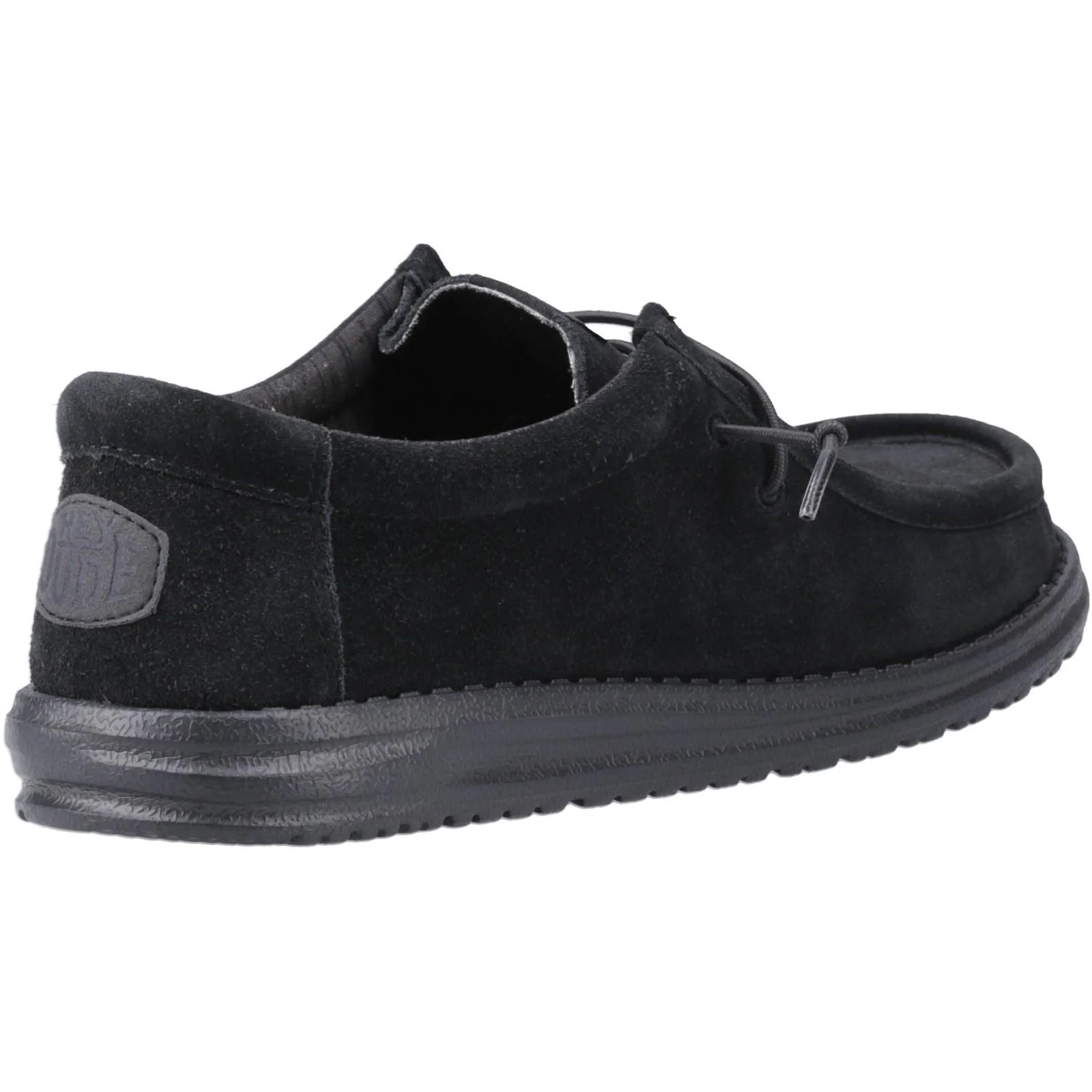 HEYDUDE Mens Wally Suede Shoes Black - Image 4
