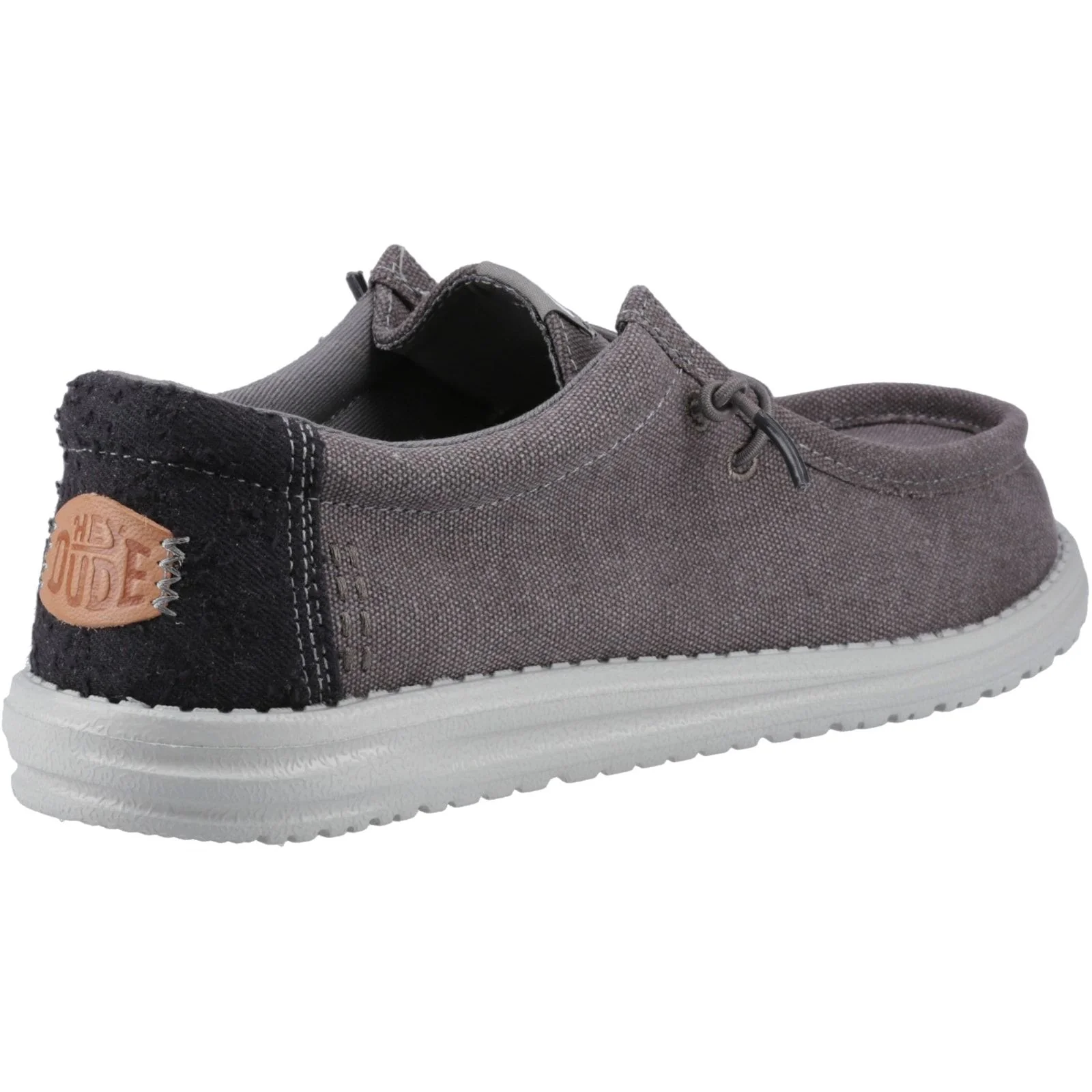 HEYDUDE Mens Wally Workwear Shoes Granite Grey/Black - Image 2