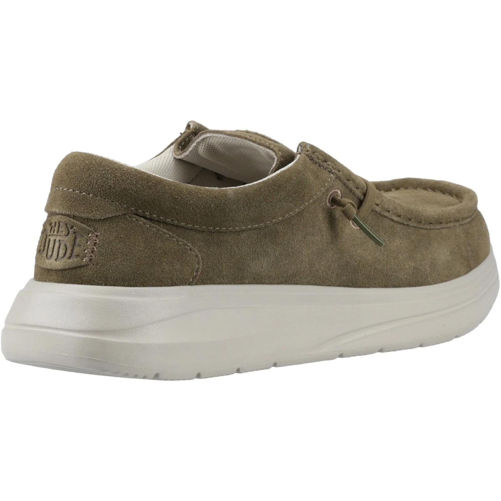 HEYDUDE Mens Wally X Suede Shoes Dark Olive/Stone Grey - Image 2