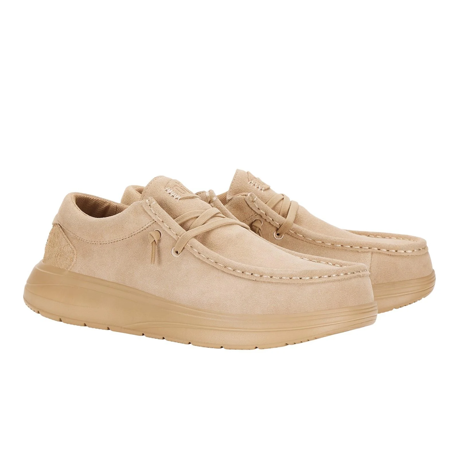 HEYDUDE Mens Wally X Suede Shoes Tan - Image 4