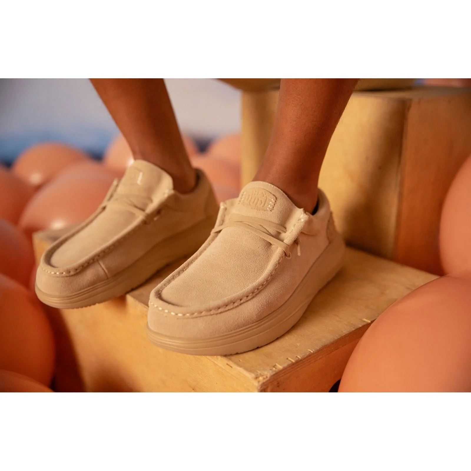 HEYDUDE Mens Wally X Suede Shoes Tan - Image 6