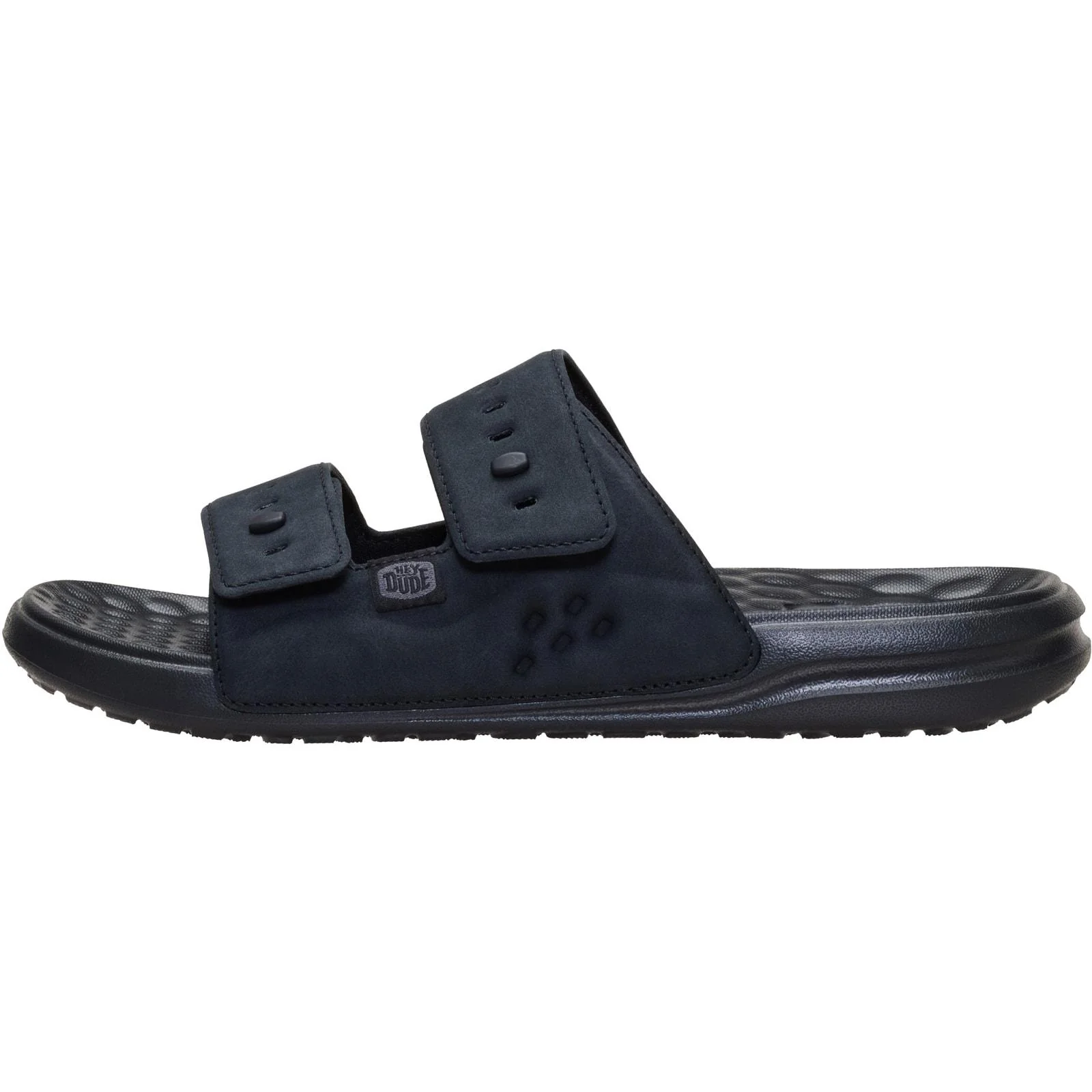 HEYDUDE Mens Wave 2 Strap Slide Black/Black - Image 2