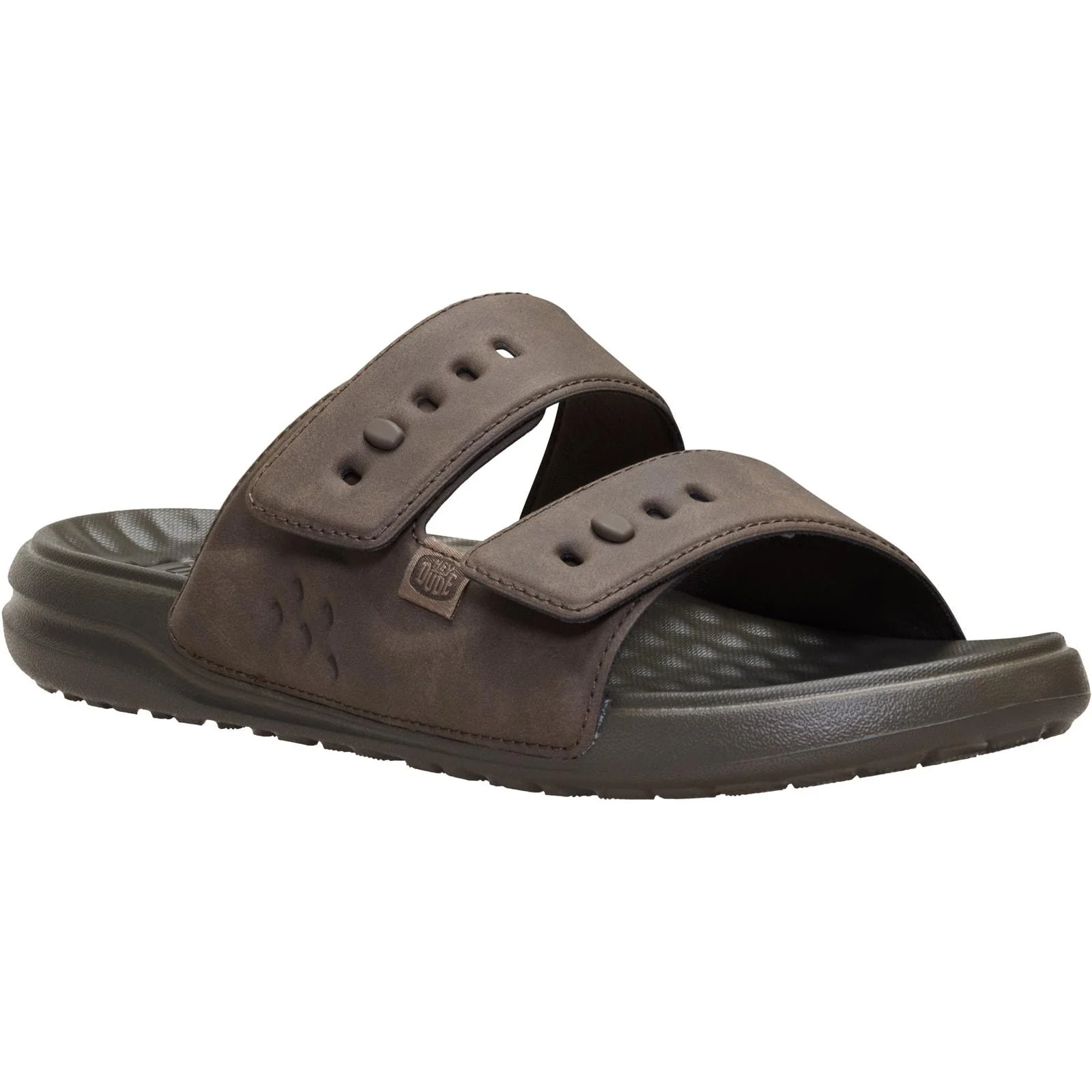 HEYDUDE Mens Wave 2 Strap Slide Major Brown