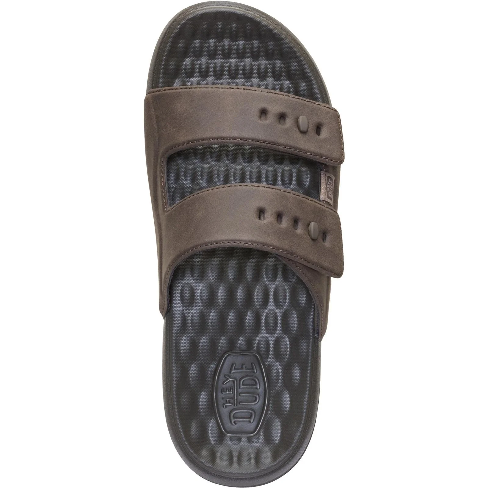 HEYDUDE Mens Wave 2 Strap Slide Major Brown - Image 3