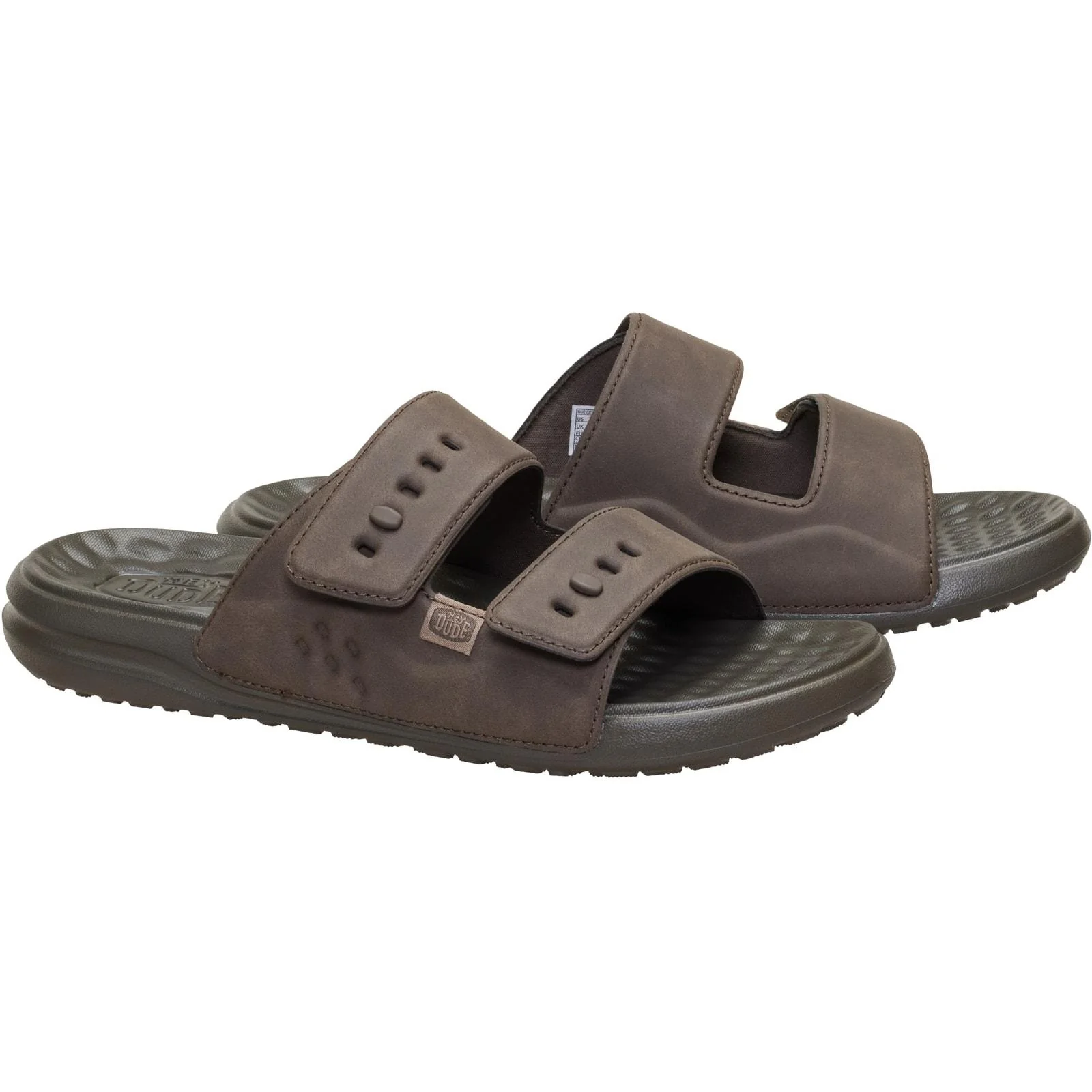 HEYDUDE Mens Wave 2 Strap Slide Major Brown - Image 6