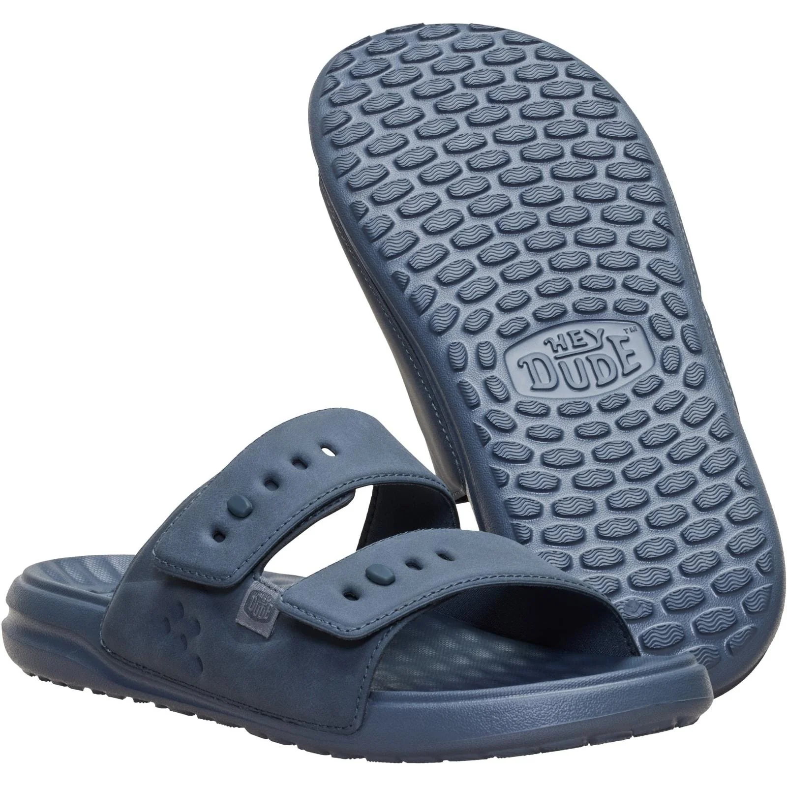 HEYDUDE Mens Wave 2 Strap Slide Turbulence Grey - Image 4