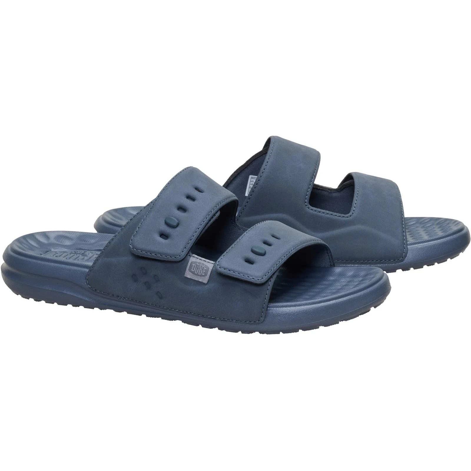 HEYDUDE Mens Wave 2 Strap Slide Turbulence Grey - Image 6