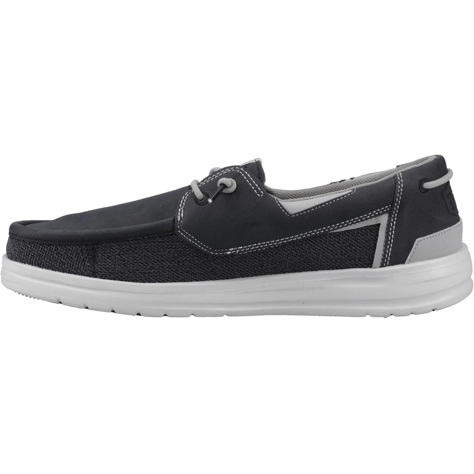HEYDUDE Mens Welsh Grip Classic Mesh Shoes Black/Storm Gray - Image 2