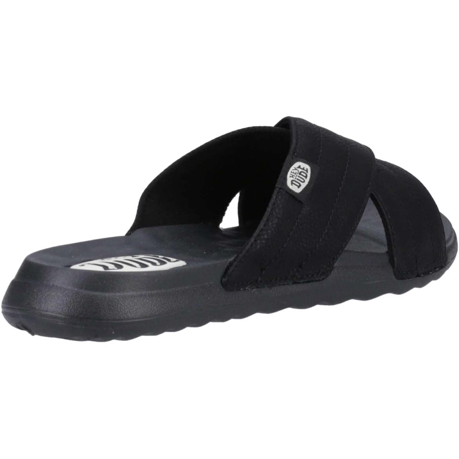 HEYDUDE Womens Christi Slide Distressed Sandal Black - Image 3