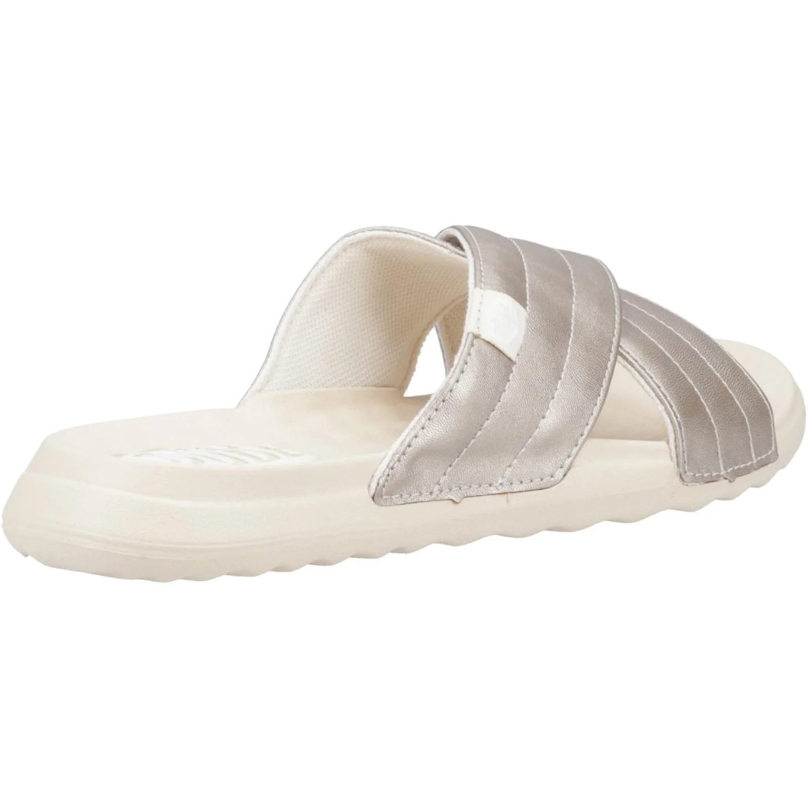HEYDUDE Womens Christi Slide Distressed Sandal Metallic - Image 3