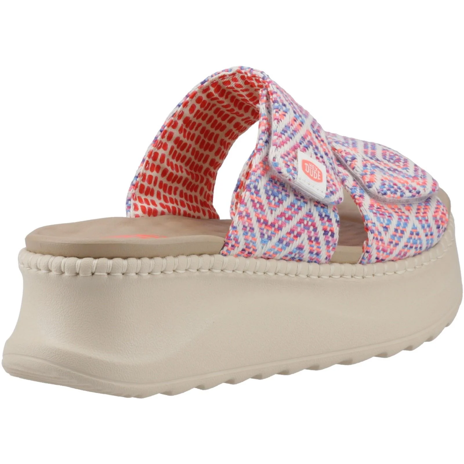 HEYDUDE Womens Delray Slide Surf Baja Sandal Blue/Pink/Multi - Image 4