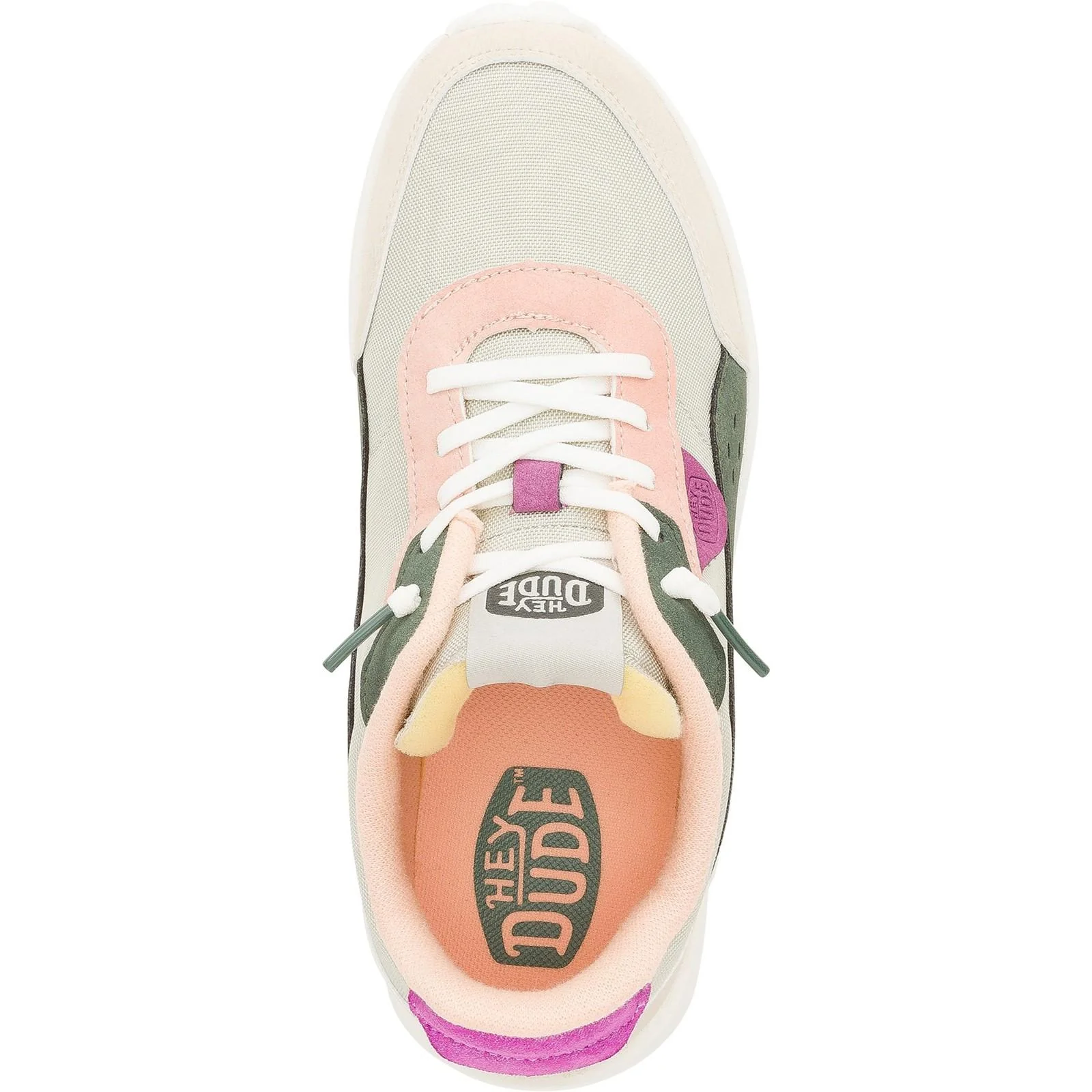 HEYDUDE Womens Hayden Colorblock Trainers Dusty Olive/Multi - Image 4